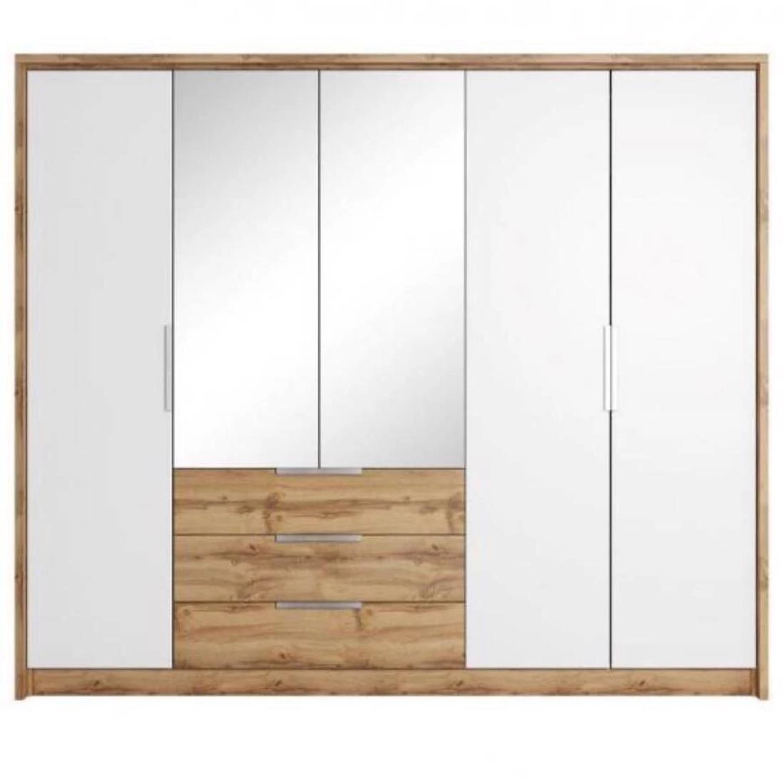 Tony ormar 255x65x217 cm hrast/bela