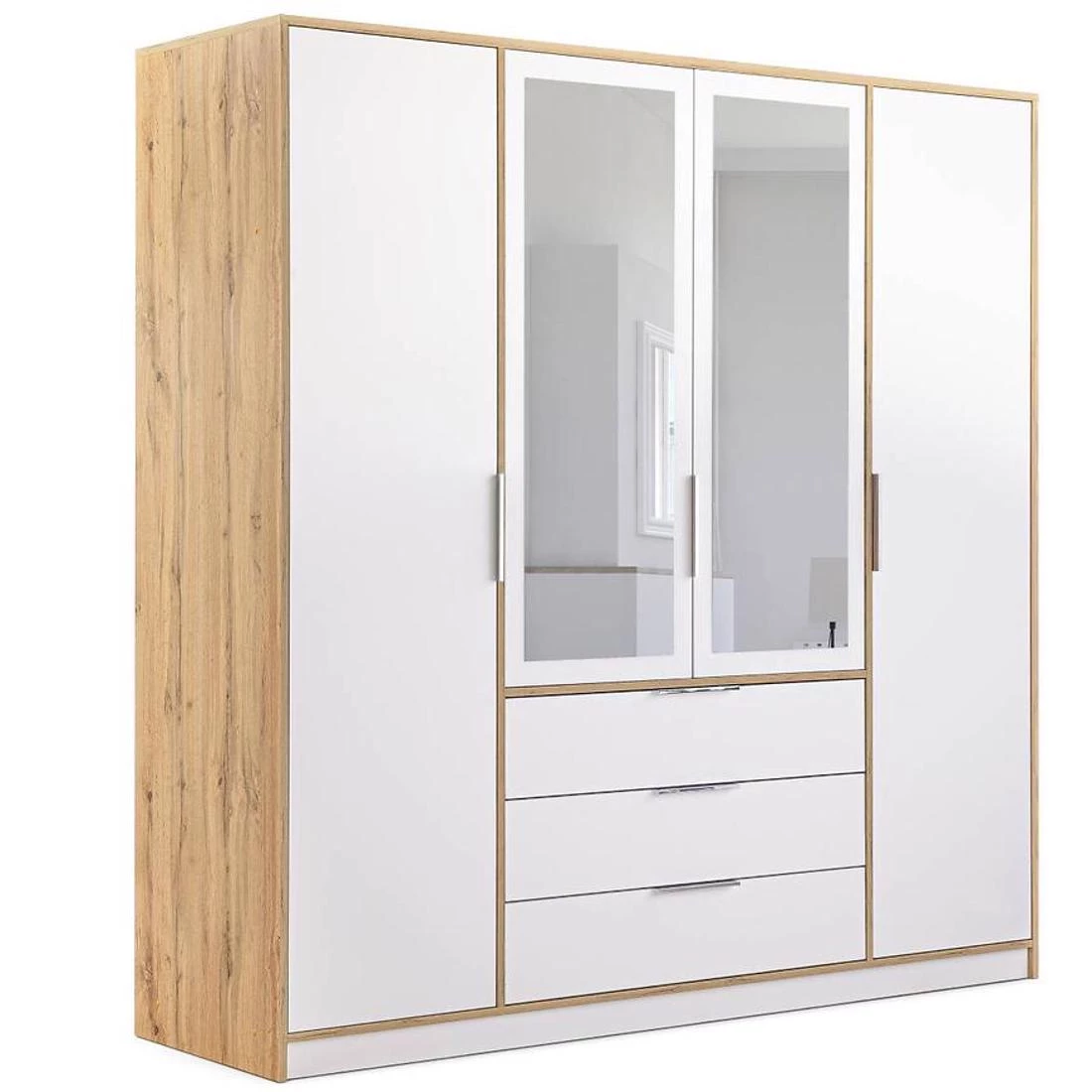 Duarte ormar 196x58x200 cm bela/hrast