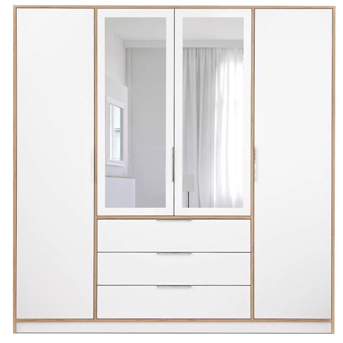 Duarte ormar 196x58x200 cm bela/hrast