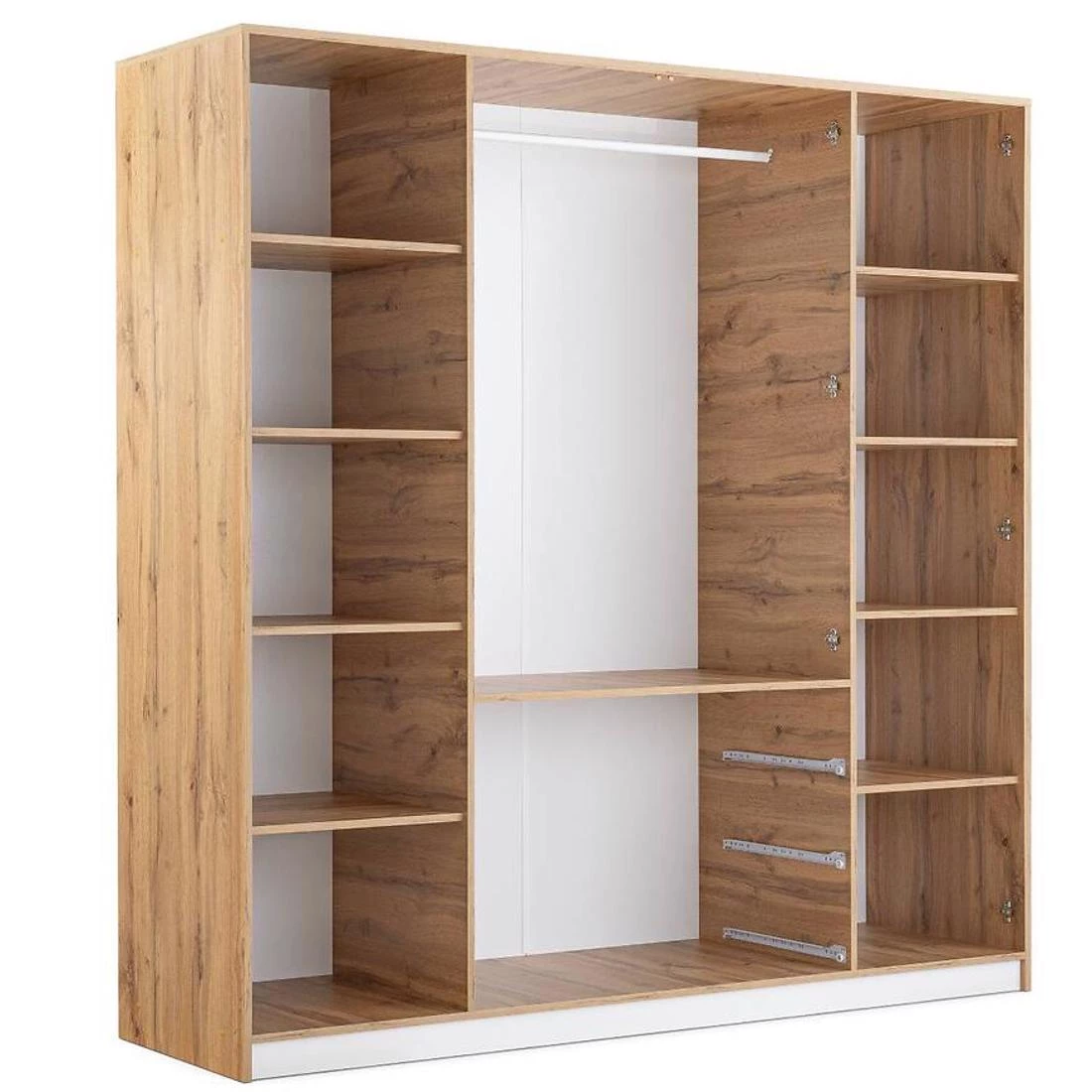 Duarte ormar 196x58x200 cm bela/hrast