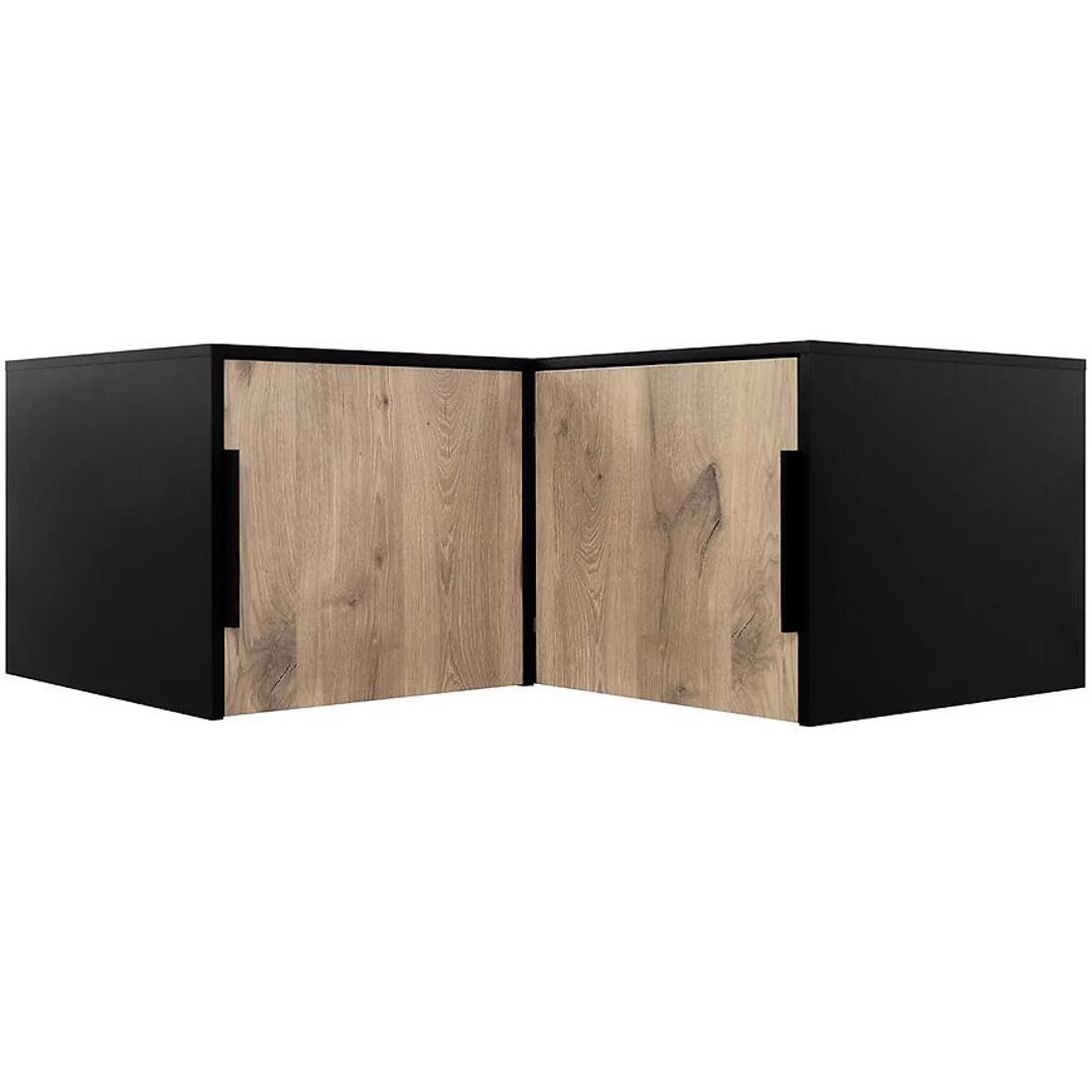 Duarte kutna nadogradnja 108,5x57,5x45 cm crna/hrast