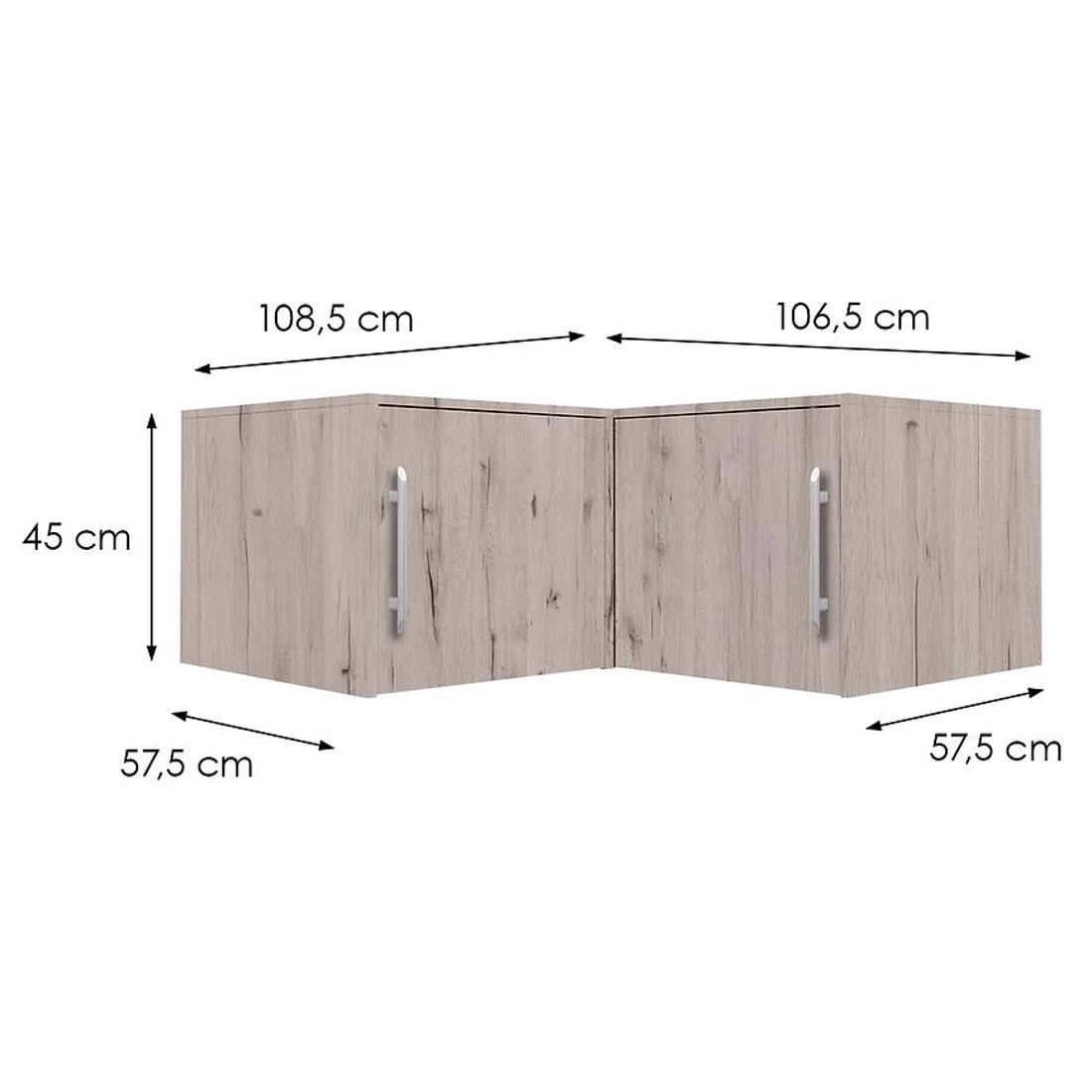 Bali kutna nadogradnja 108,5x57,5x45 cm hrast