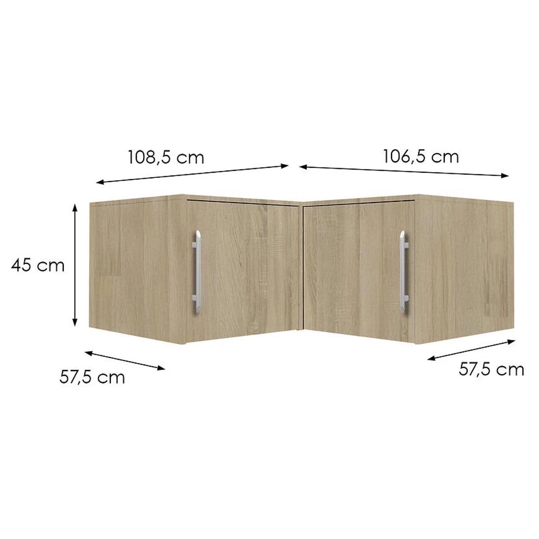 Bali kutna nadogradnja 108,5x57,5x45 cm hrast
