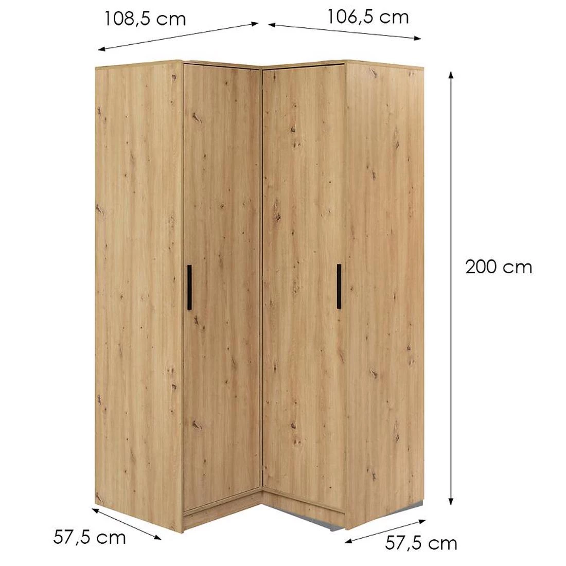 Kos kutni ormar 108,5x57,5x200 cm hrast