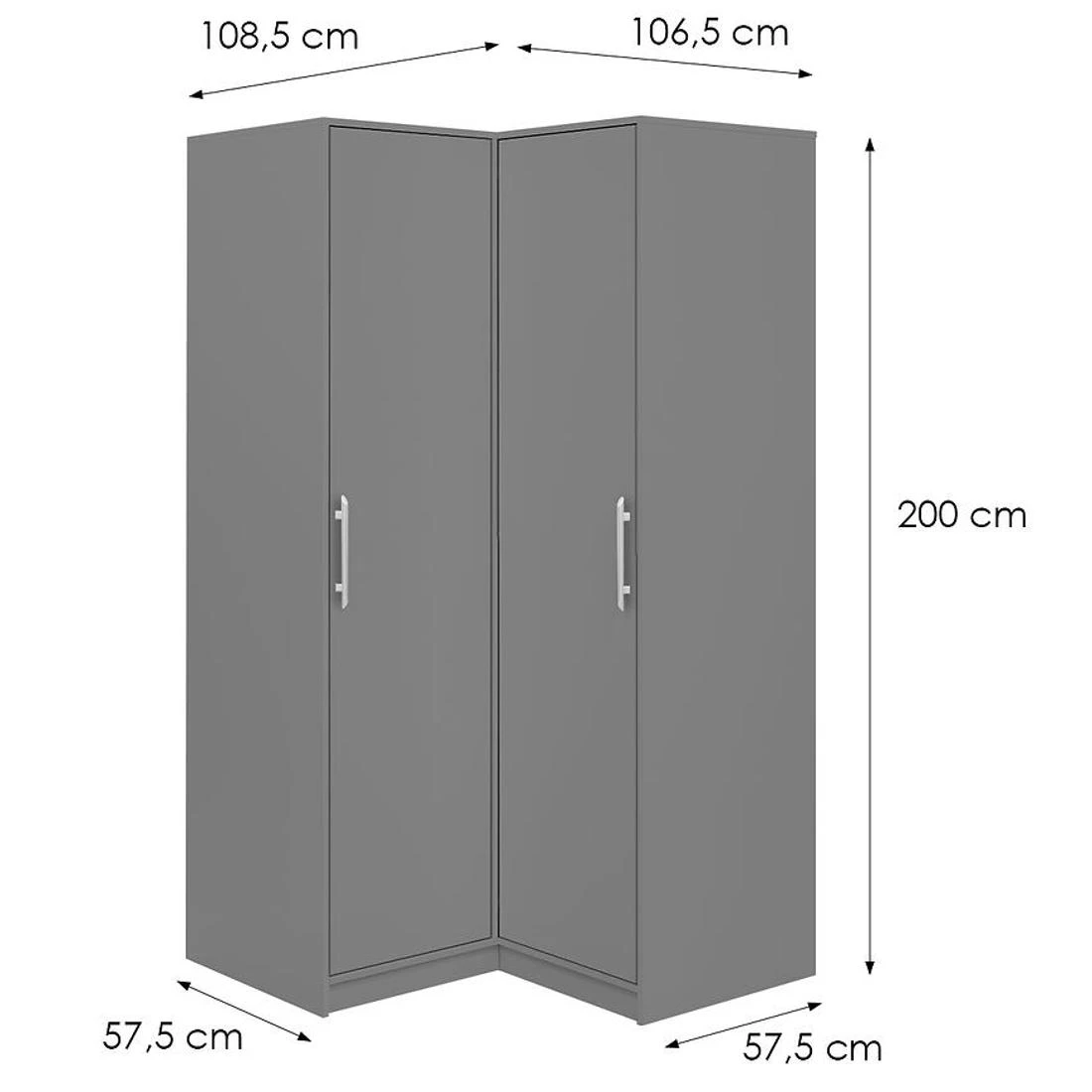 Bali kutni ormar 108,5x57,5x200 cm grafit