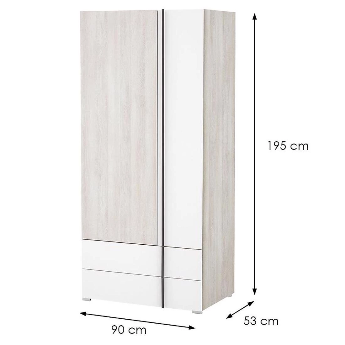 Remo ormar 90x53x195 cm wilton hrast/bijela/antracit