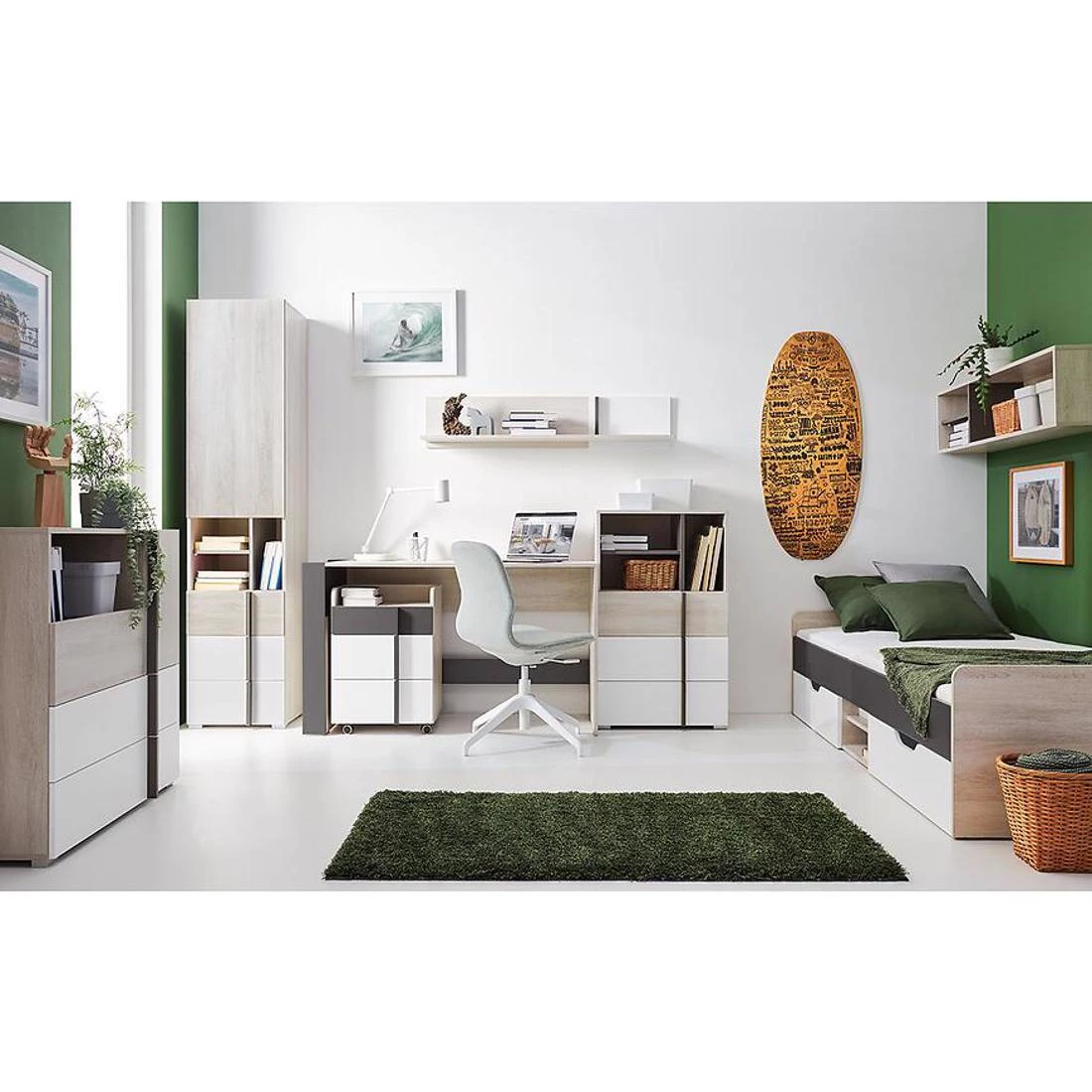 Remo ormar 90x53x195 cm wilton hrast/bijela/antracit