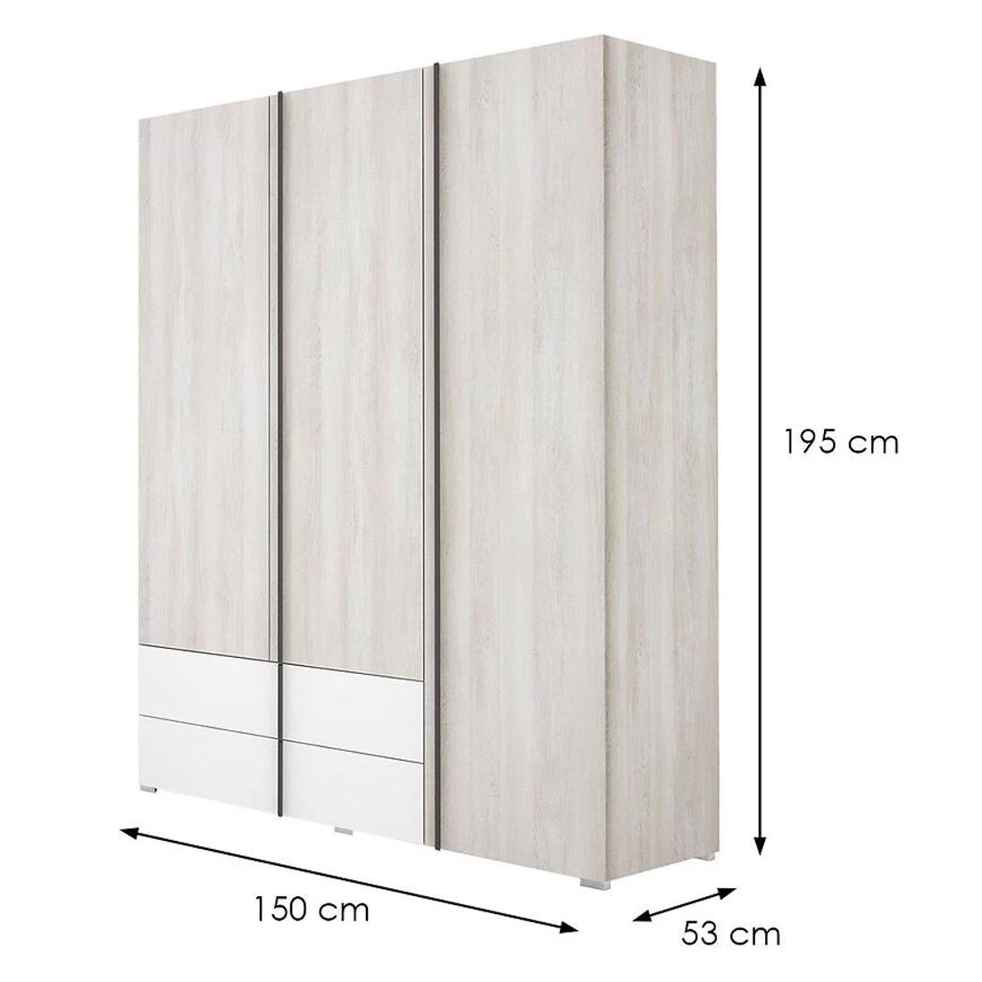 Remo RM1 garderober vilton hrast/bela/antracit