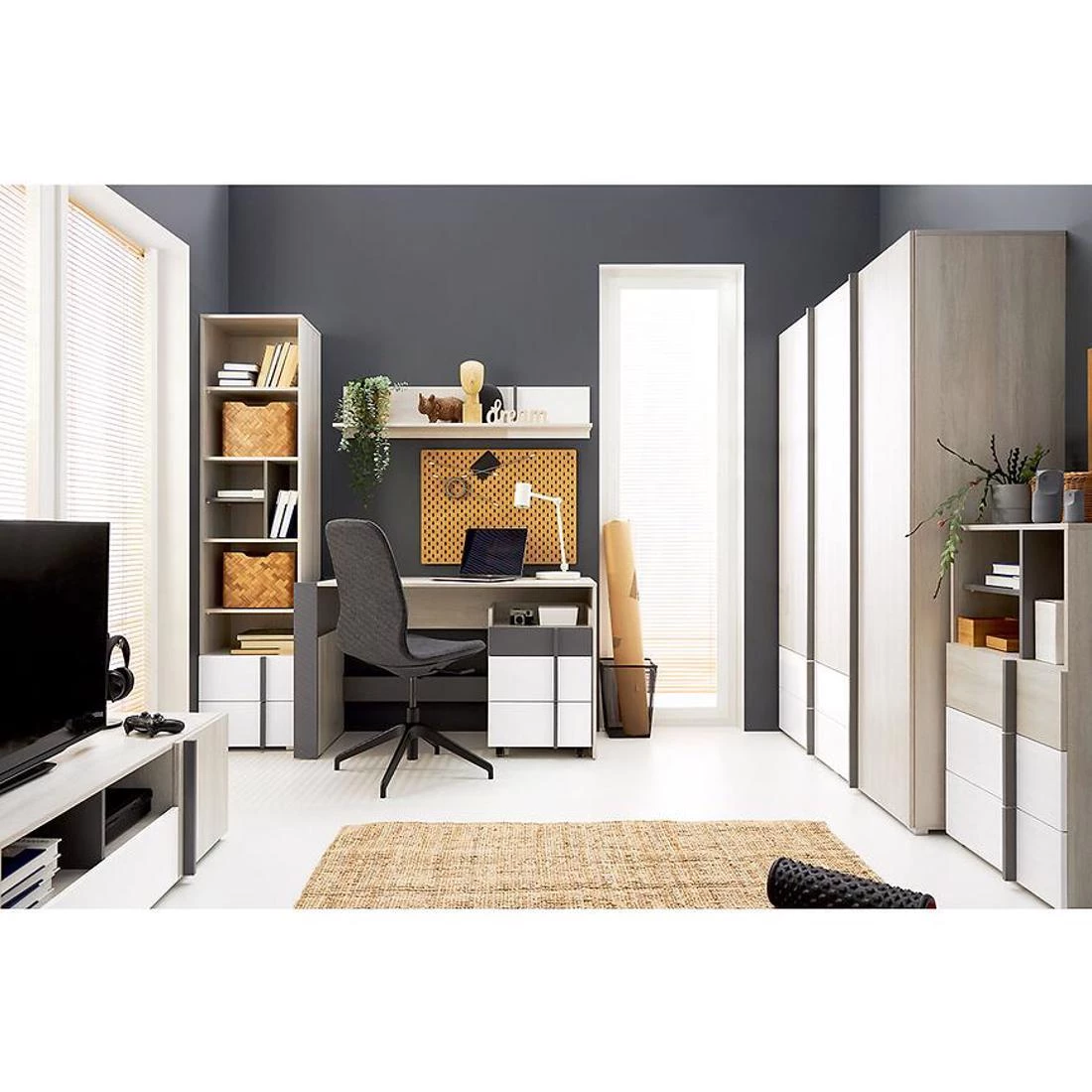 Remo RM1 garderober vilton hrast/bela/antracit