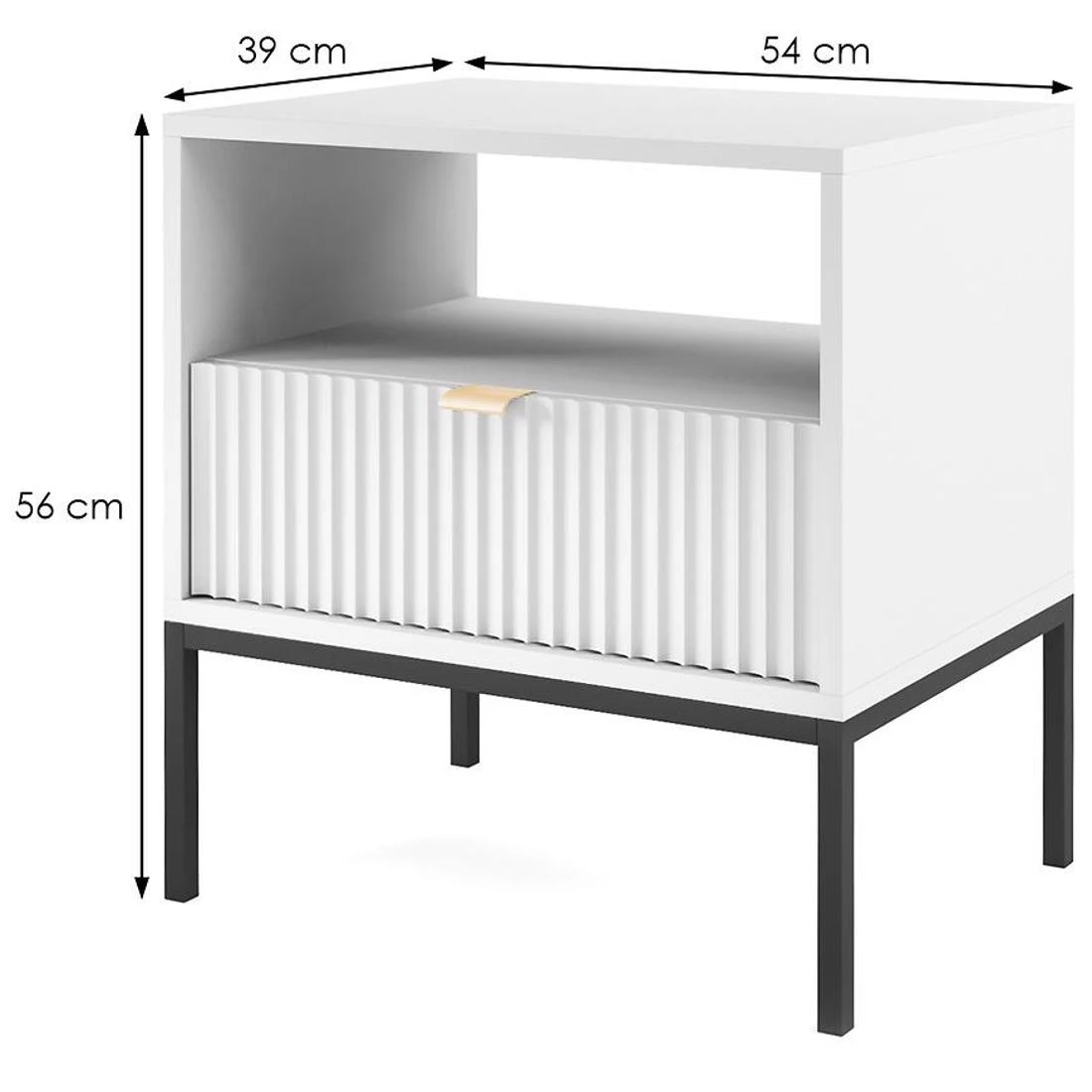 Nova nocni ormaric 54x39x56 cm bela