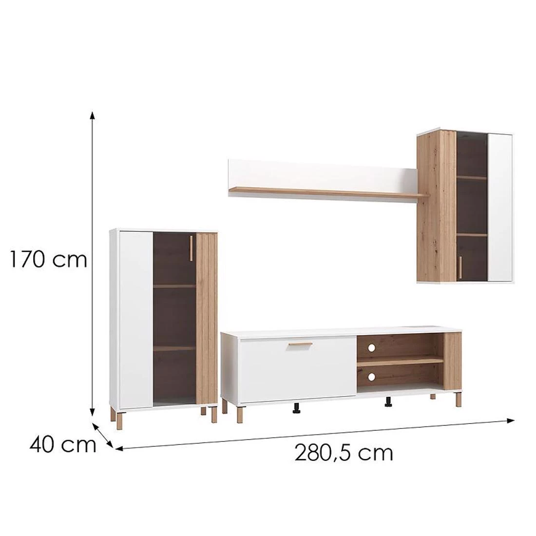 Bestia regal 280,5x40x170 cm artisan/bela