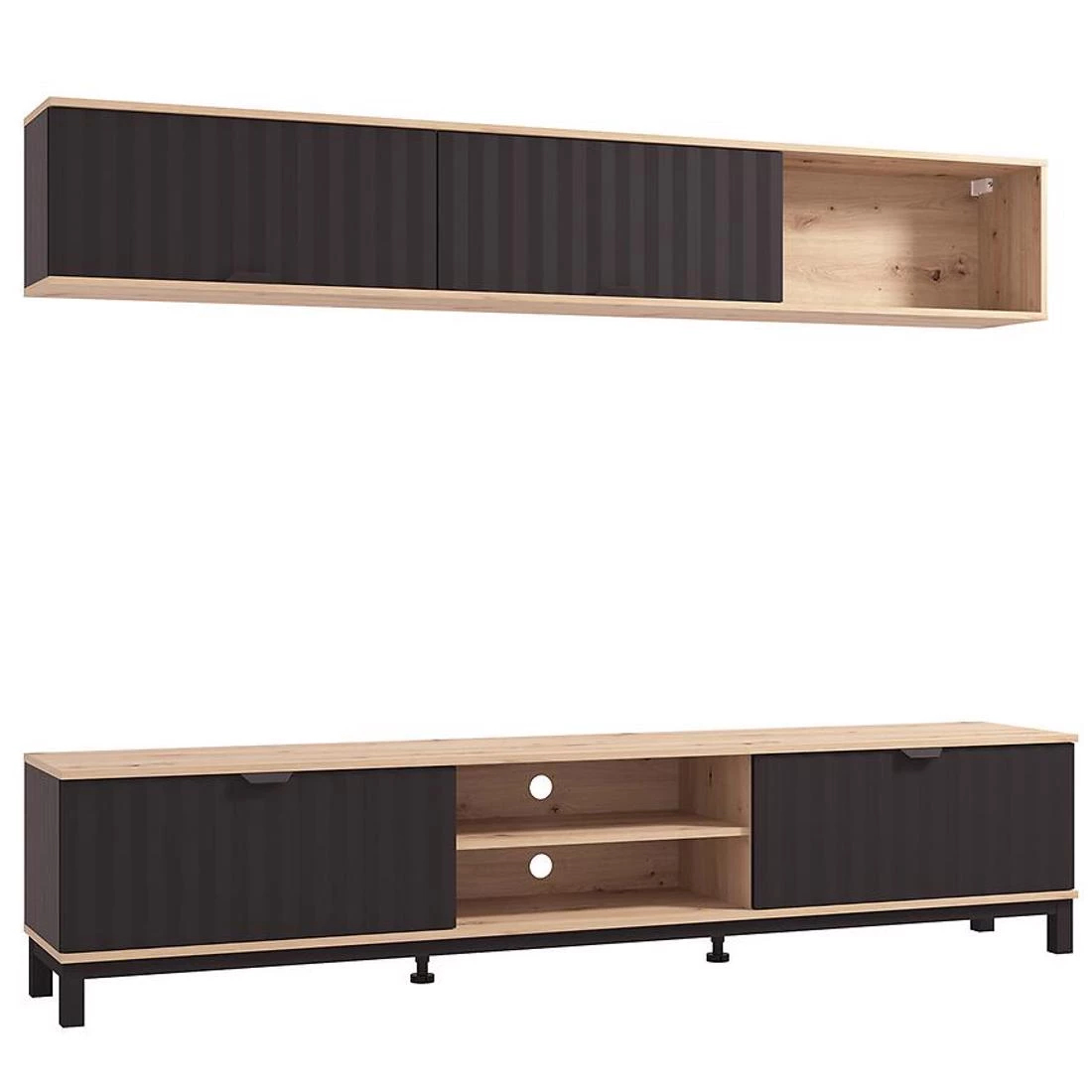 Monaco regal 218x40x200 cm artisan/crna