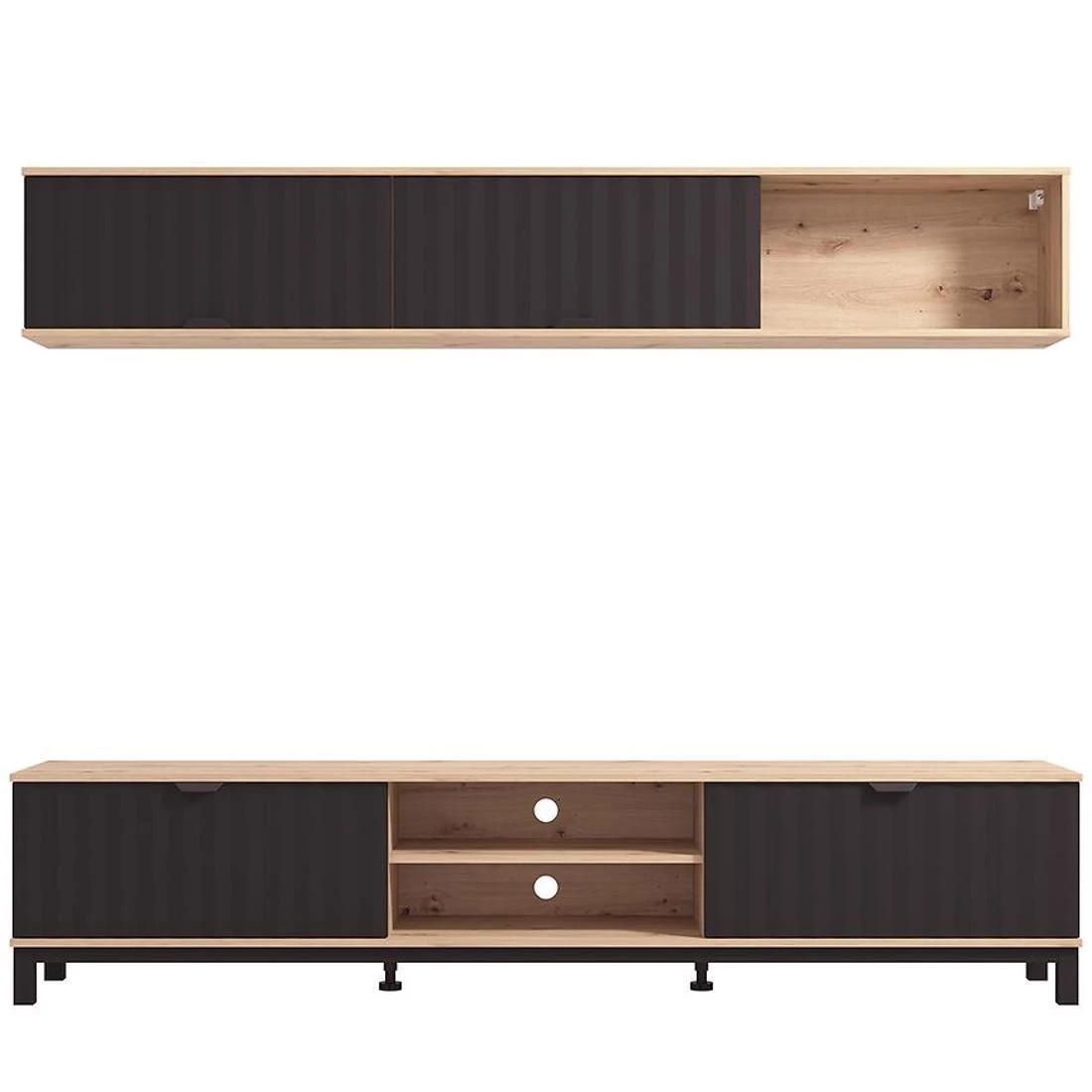 Monaco regal 218x40x200 cm artisan/crna