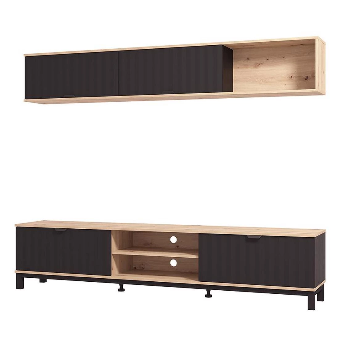 Monaco regal 218x40x200 cm artisan/crna