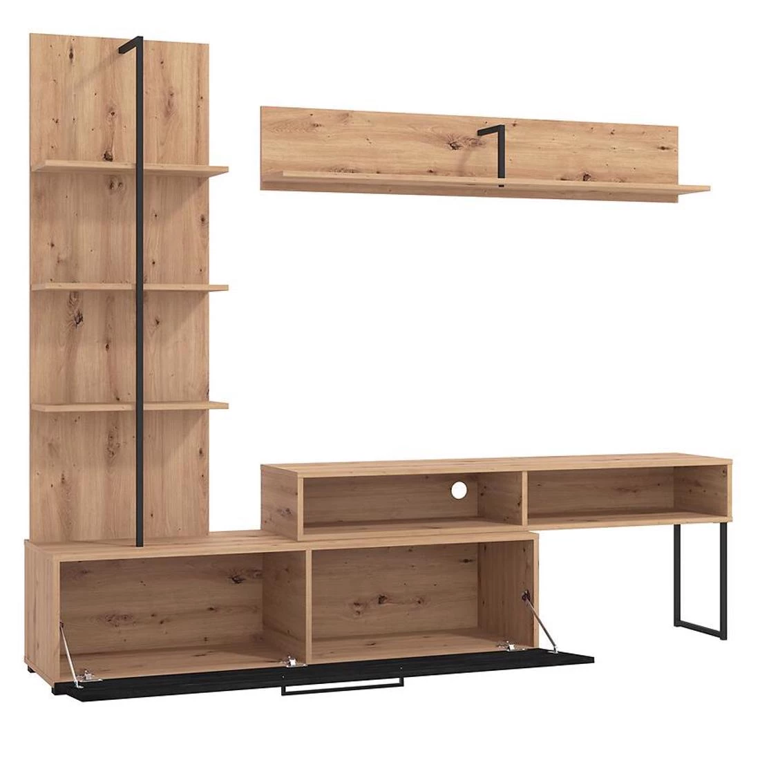 Evora regal 205,5x41,5x173 cm artisan/crna