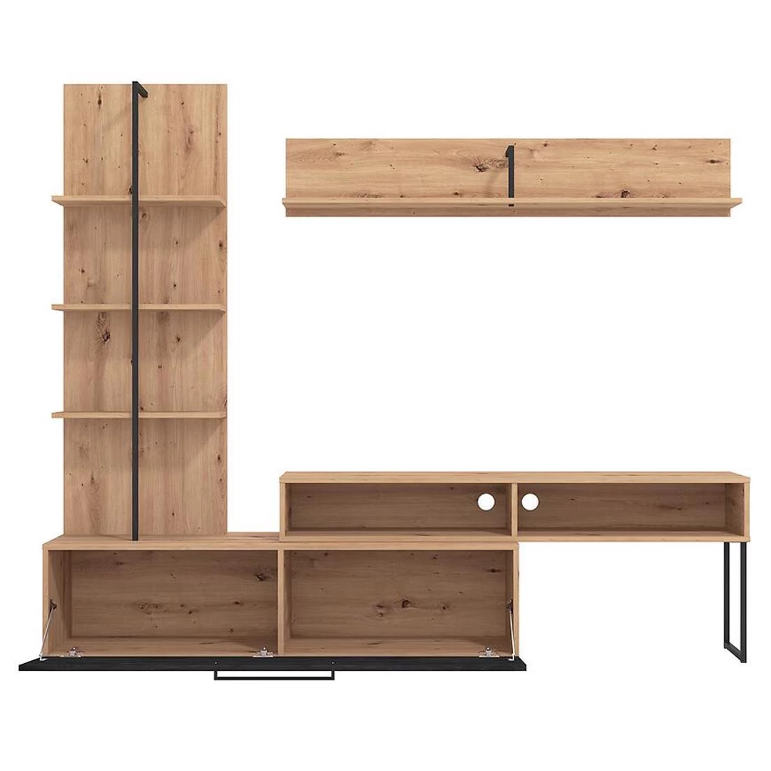 Evora regal 205,5x41,5x173 cm artisan/crna