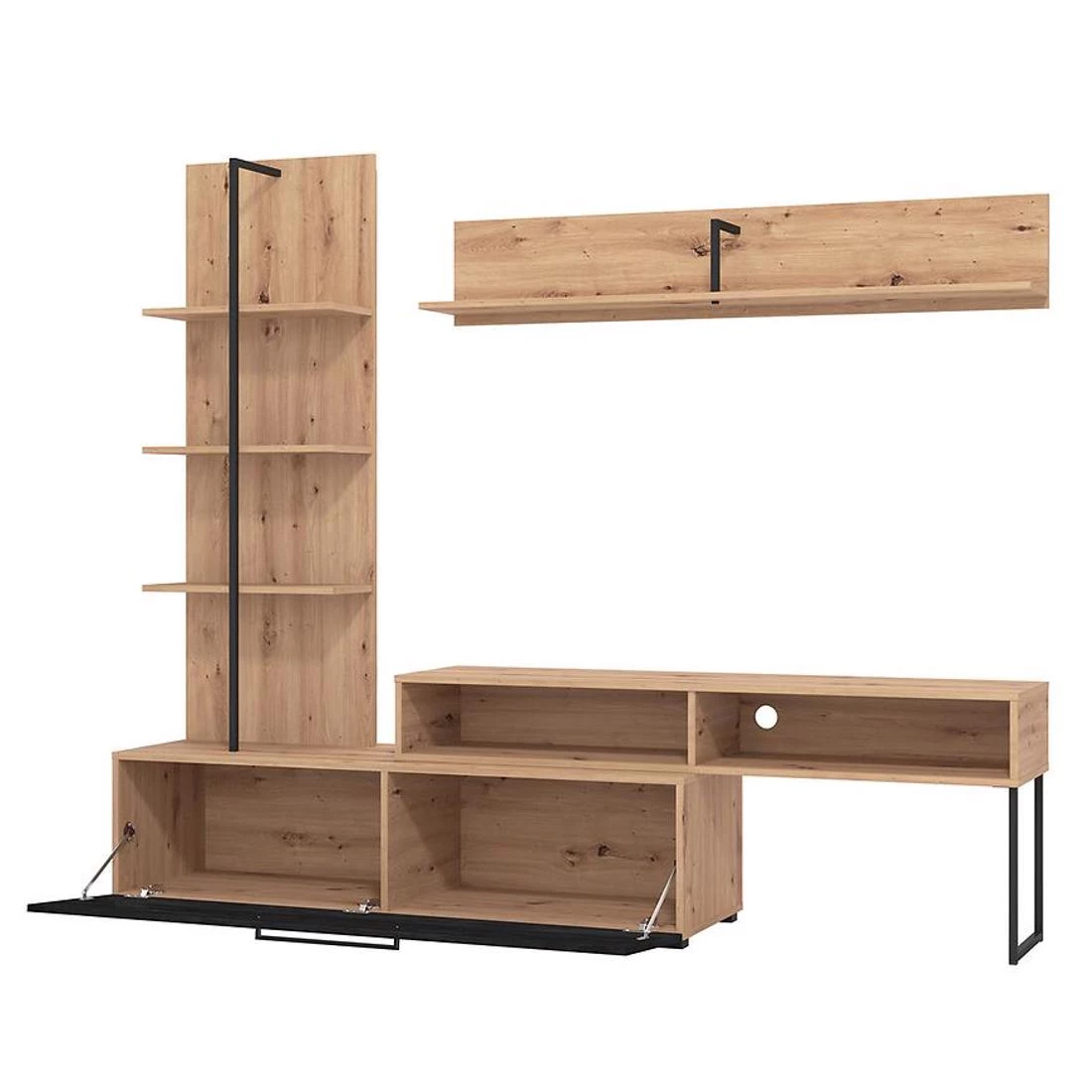 Evora regal 205,5x41,5x173 cm artisan/crna