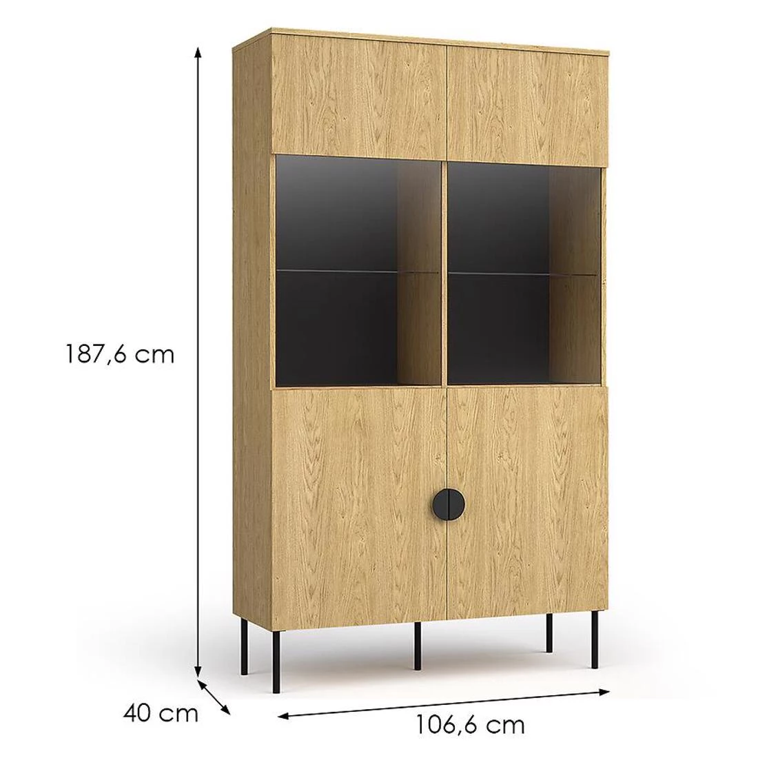 Mond vitrina 106,6X40X187,6 cm hrast
