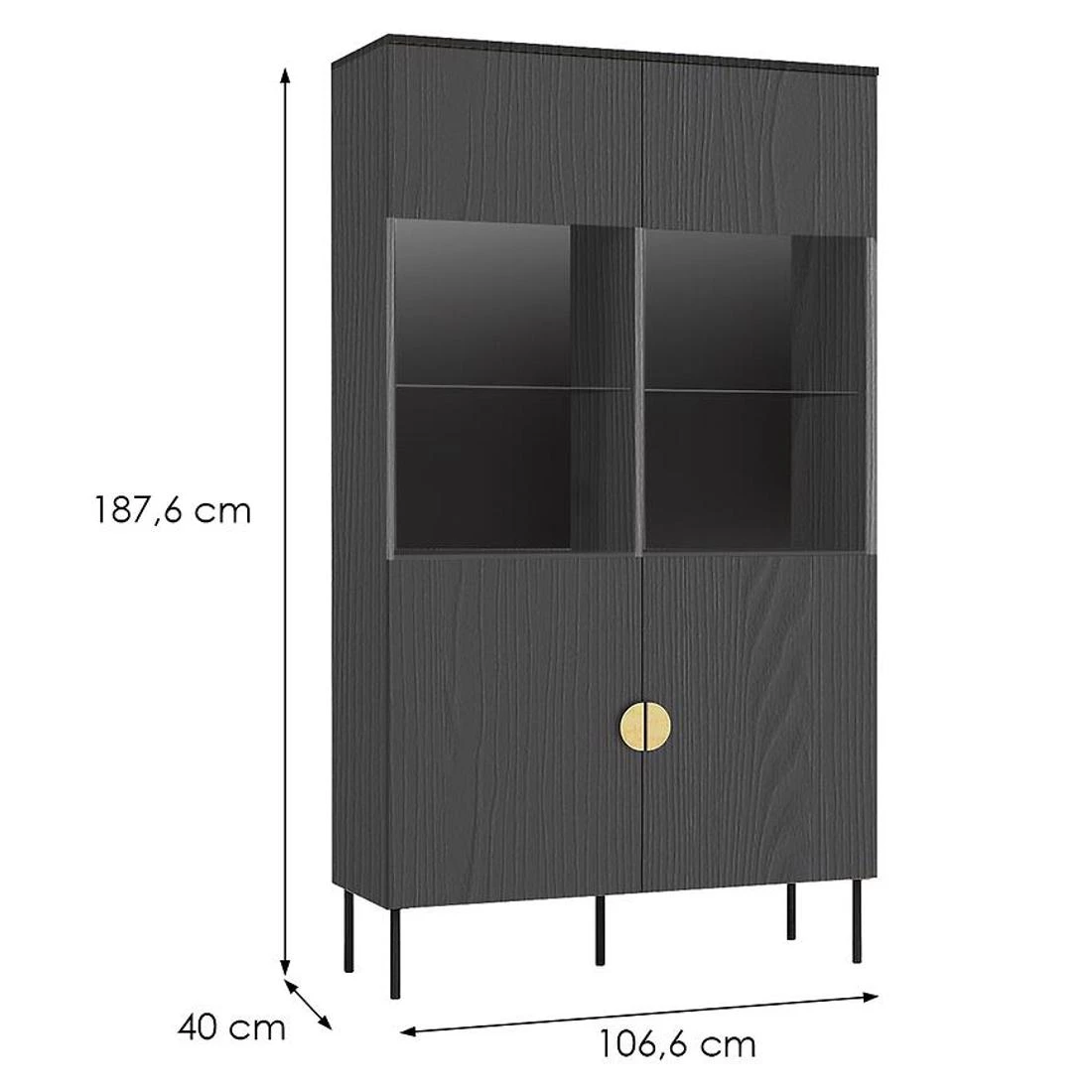 Mond vitrina 106,6x40x187,6 cm crna