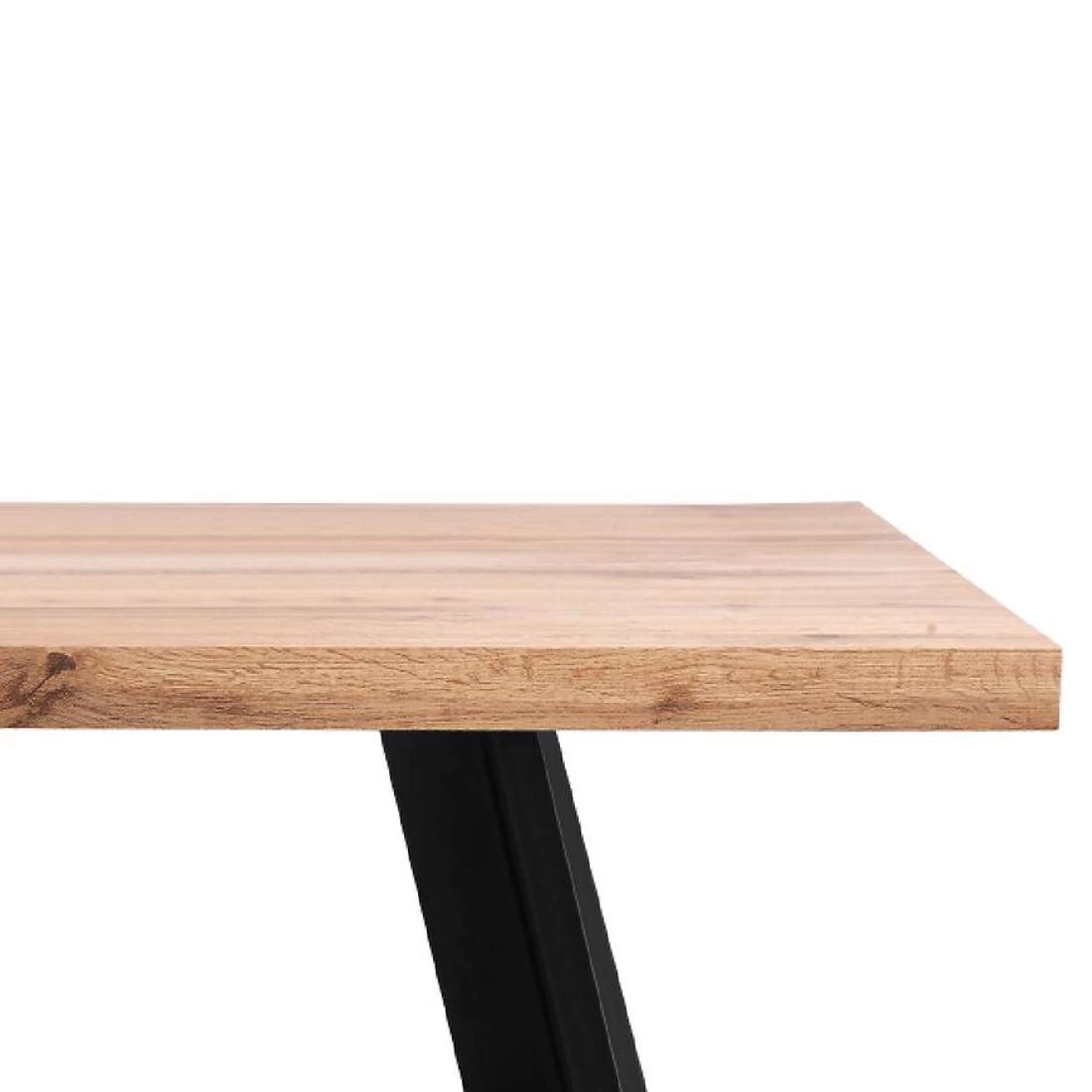 Stol 90(190)x90x76 cm hrast Wotan/crna