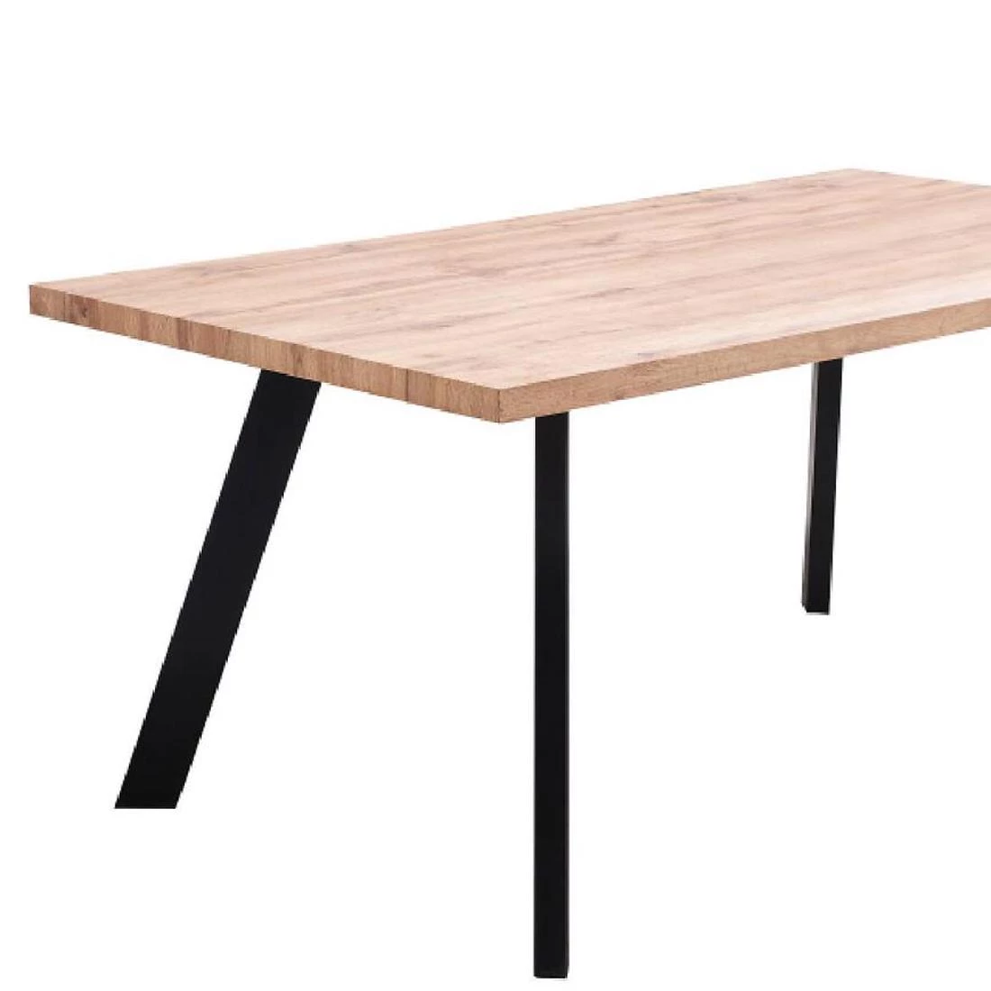 Stol 90(190)x90x76 cm hrast Wotan/crna