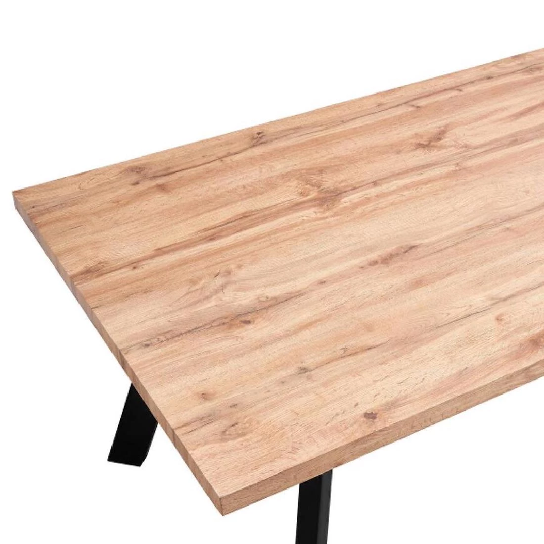 Stol 90(190)x90x76 cm hrast Wotan/crna