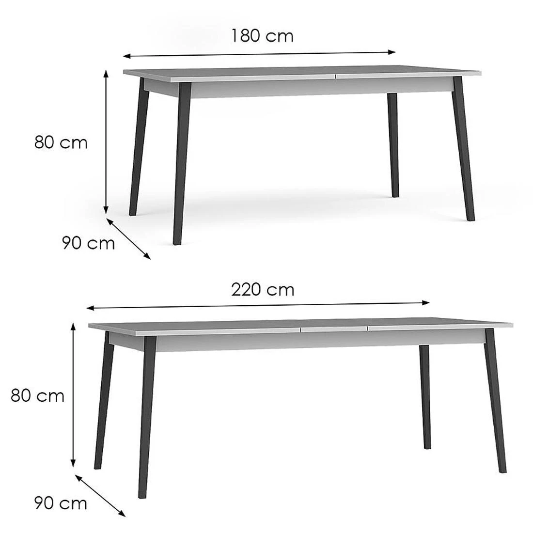 Stol Iris 180x40 cm 15B sivi