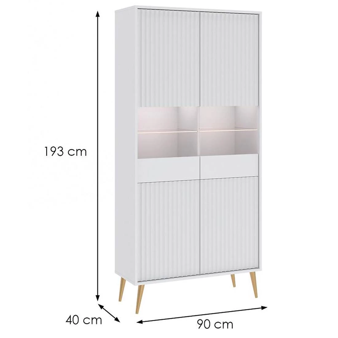 Barcelona vitrina 90x40x193 bela