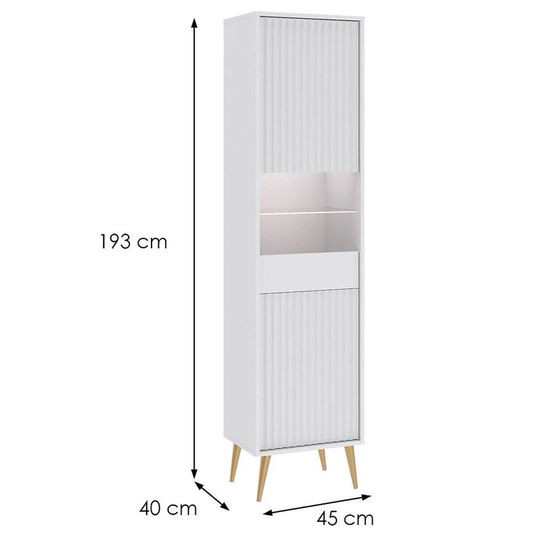Barcelona vitrina 45x40x193 bela