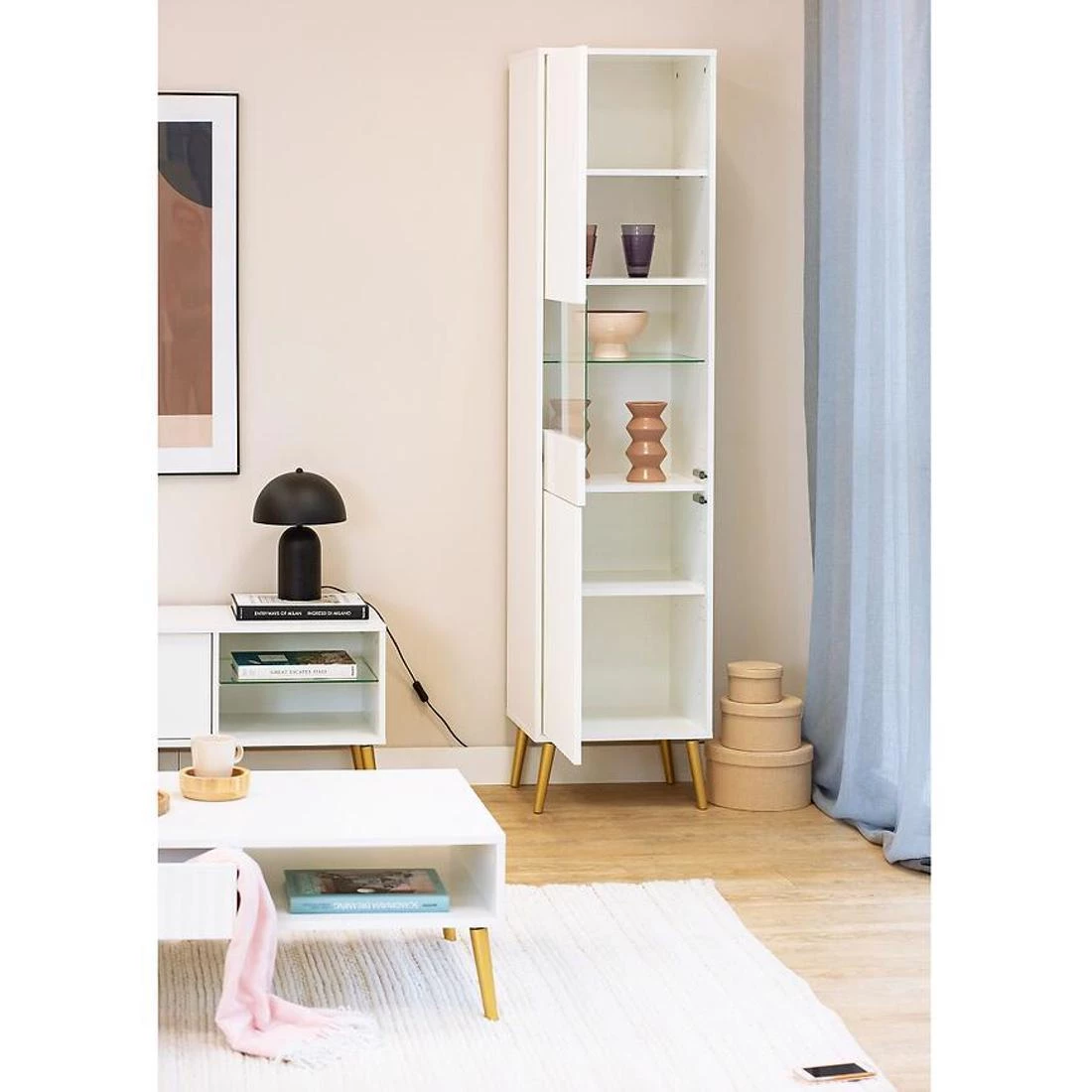 Barcelona vitrina 45x40x193 bela