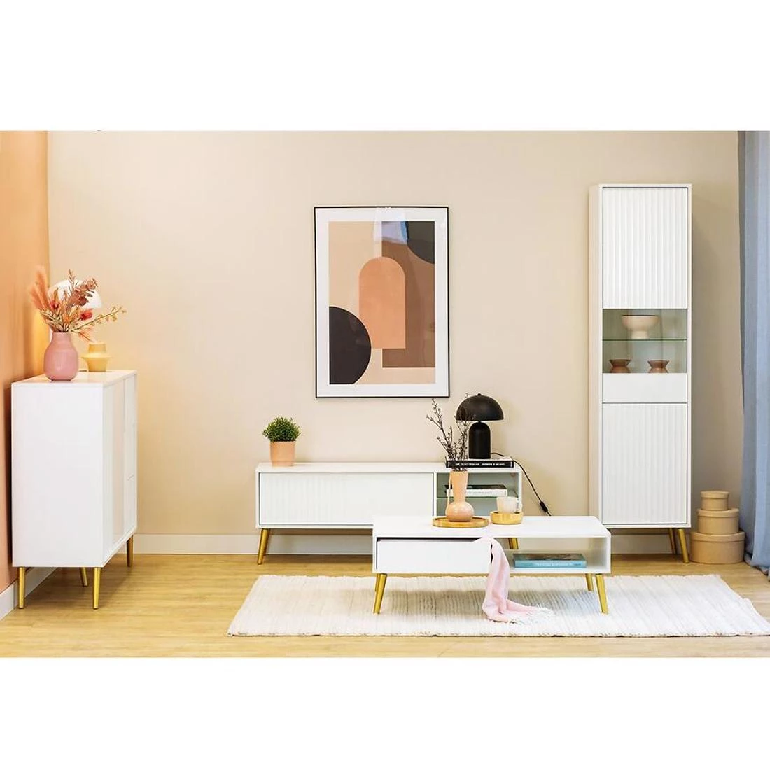 Barcelona vitrina 45x40x193 bela