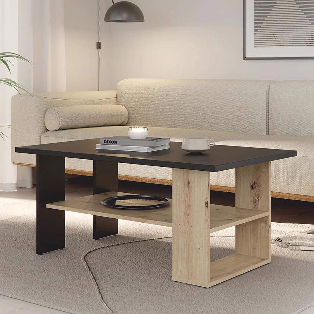 Caldicot stocic 60x110x45 crni/hrast