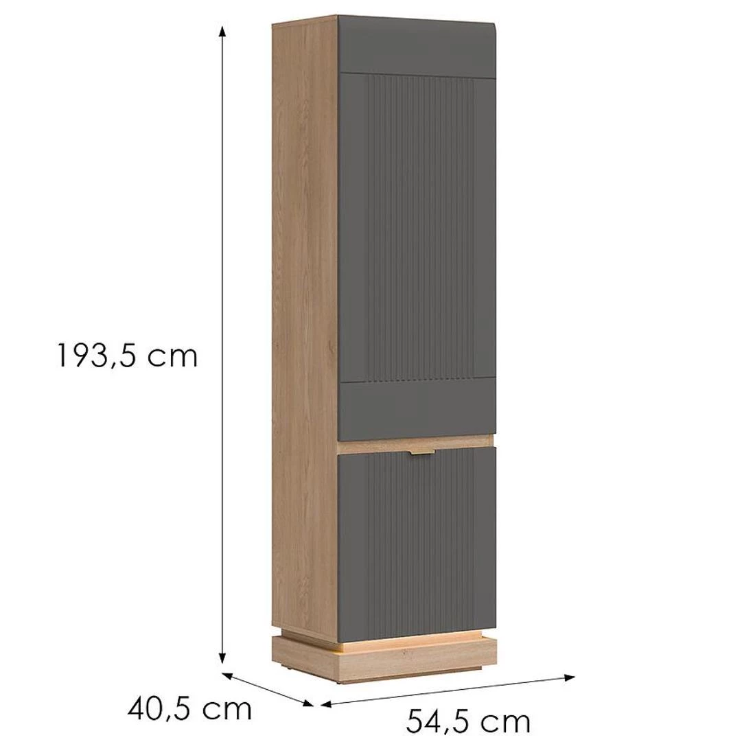 Milton ormaric 54,5x40,5x193,5 hrast/siva