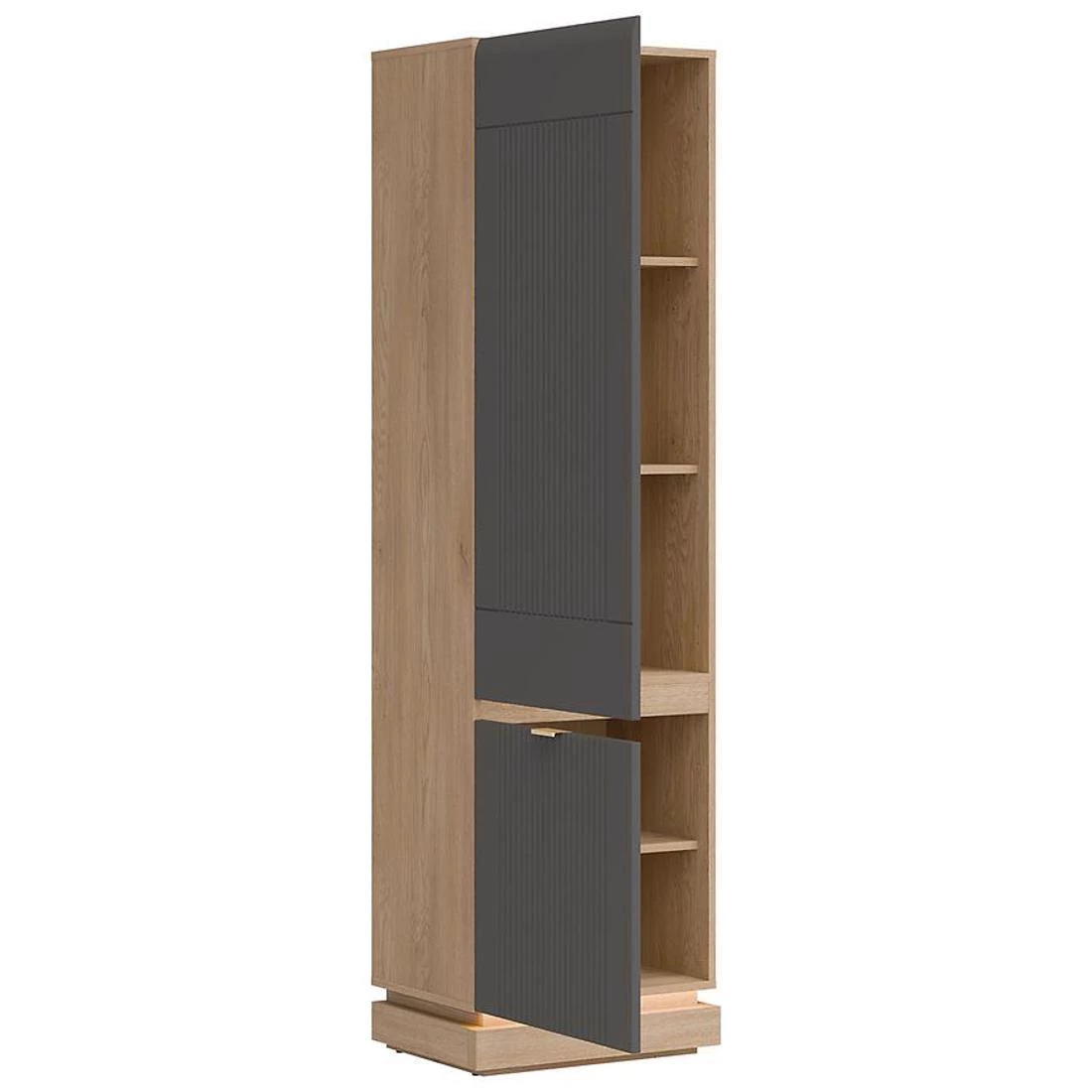 Milton ormaric 54,5x40,5x193,5 hrast/siva
