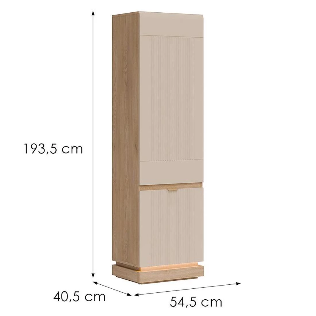 Milton ormaric 54,5x40,5x193,5 hrast/bež