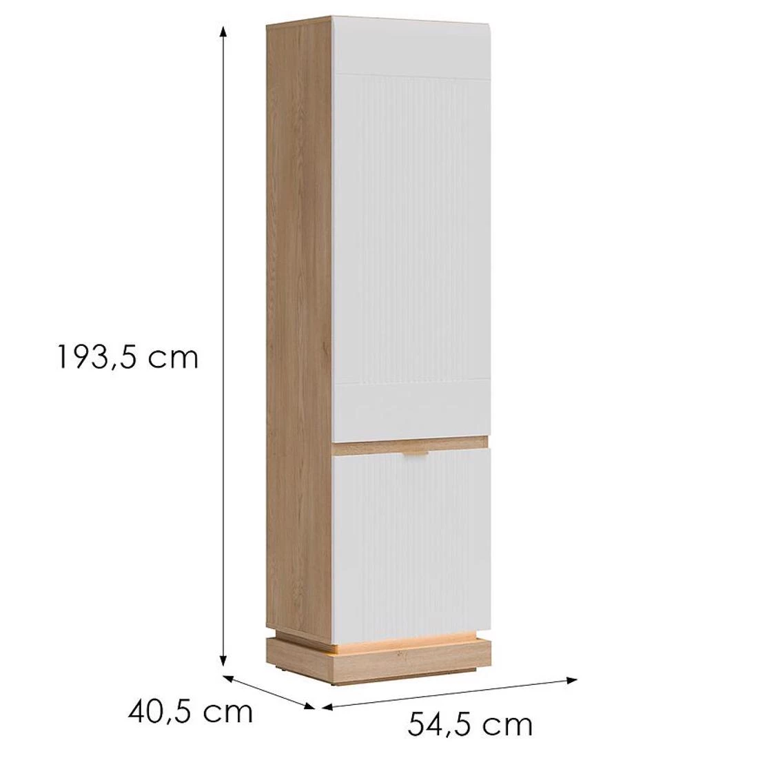 Milton ormaric 54,5x40,5x193,5 hrast/bijela