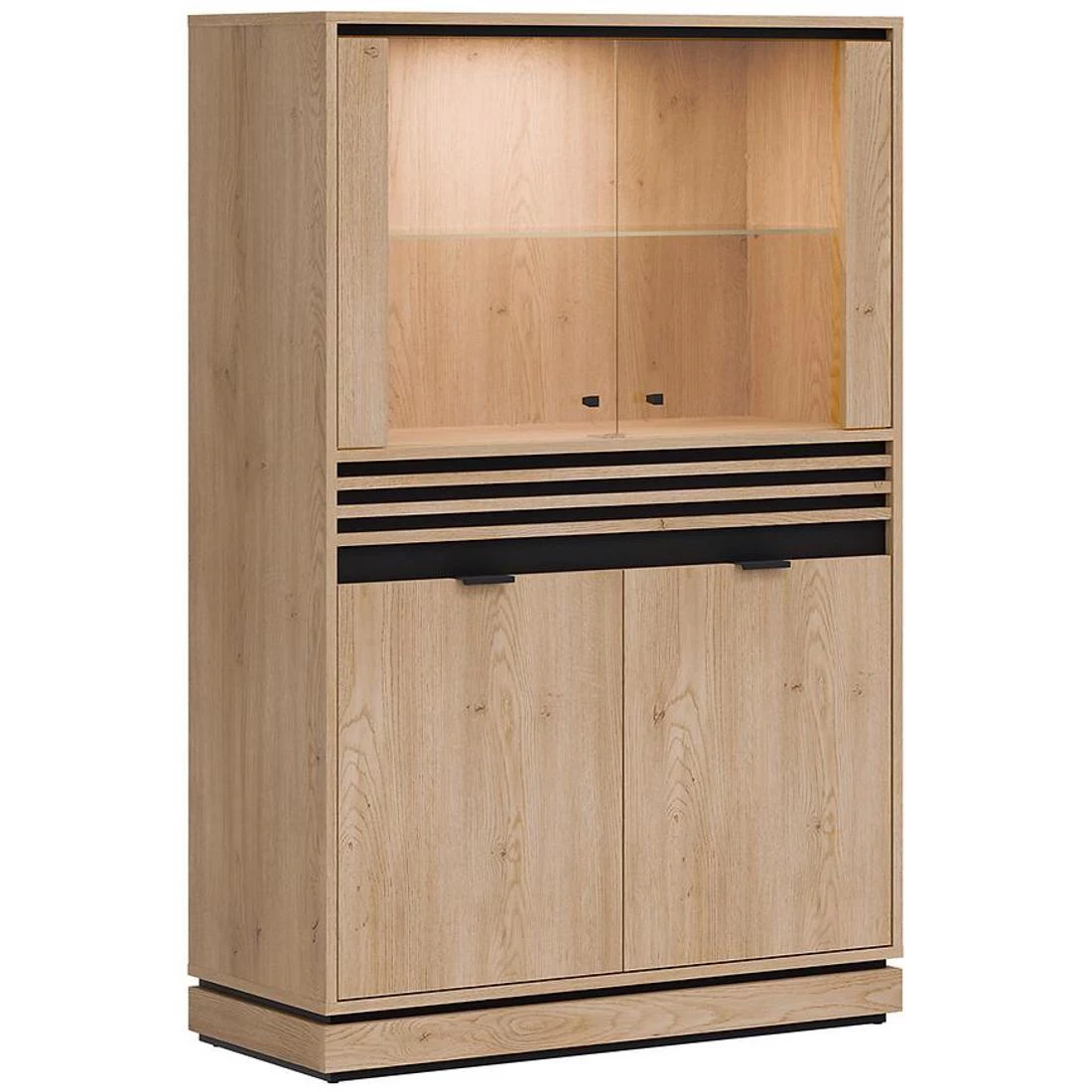Ferro niska vitrina L/R 93x39x142 hrast