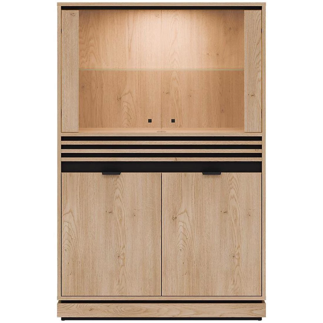 Ferro niska vitrina L/R 93x39x142 hrast