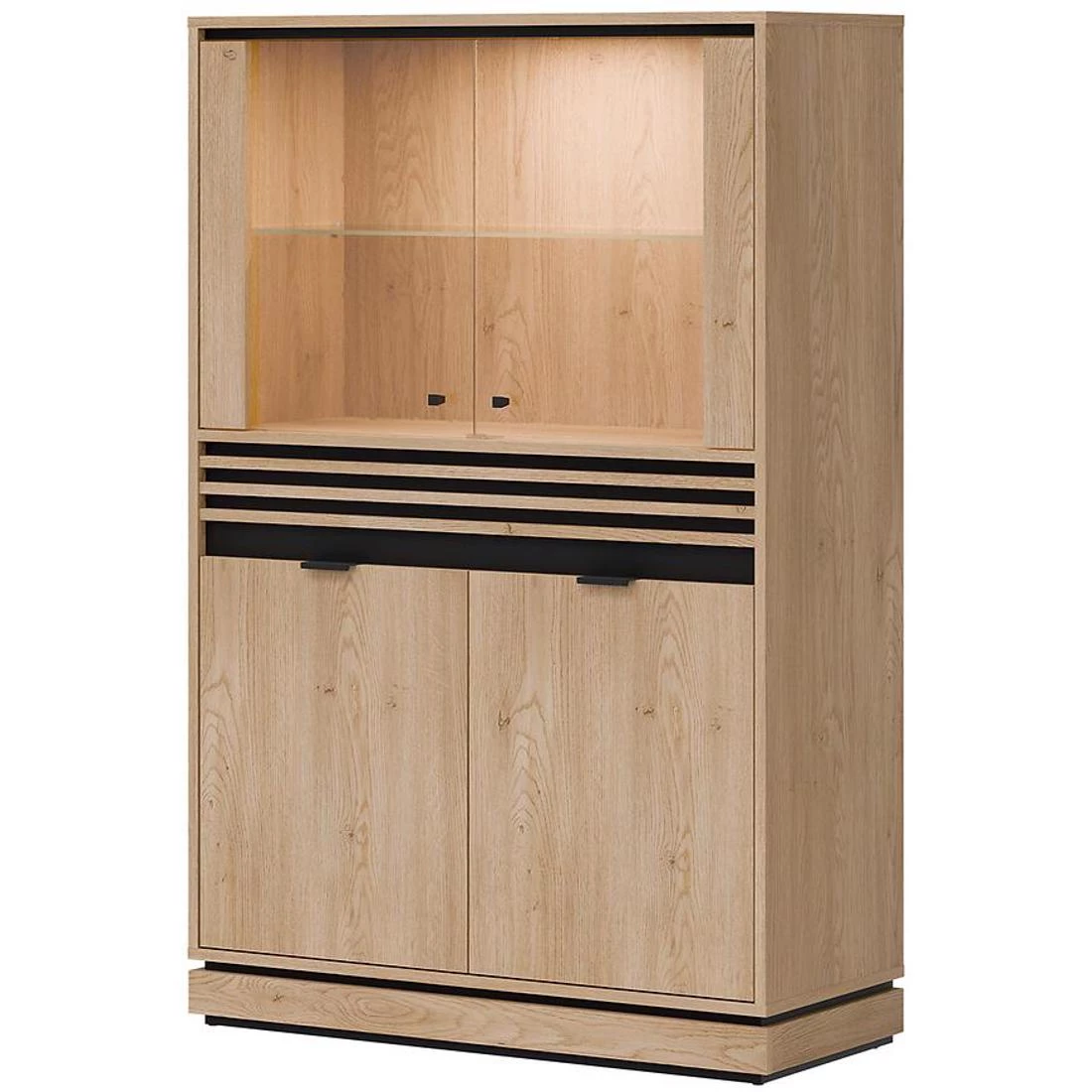 Ferro niska vitrina L/R 93x39x142 hrast