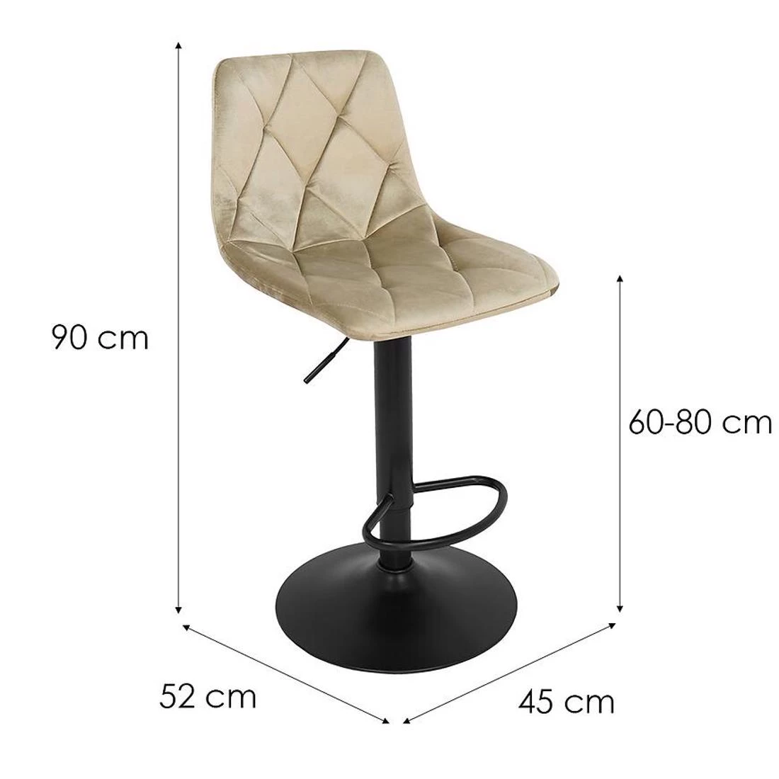 Barska stolica Figa 45x52 cm bež