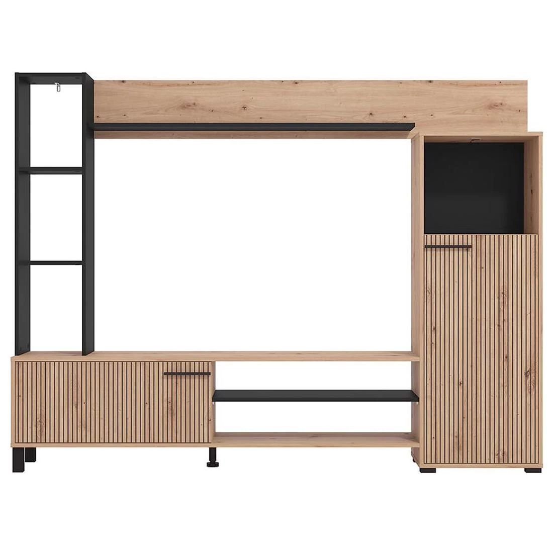 Rethymno regal 207,5x33x157,5 cm artisan/crna