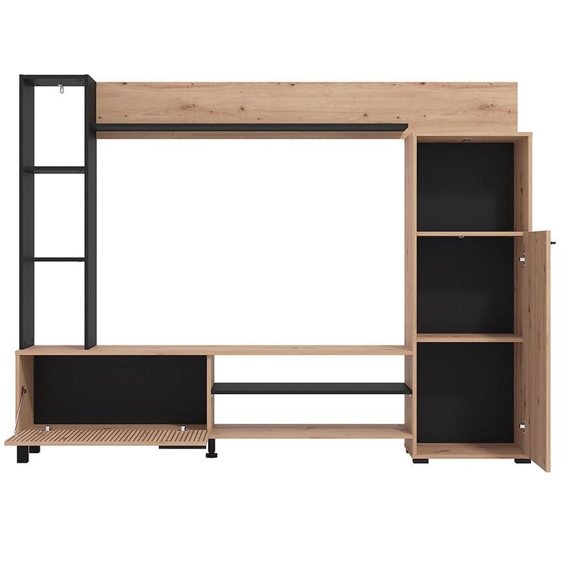 Rethymno regal 207,5x33x157,5 cm artisan/crna
