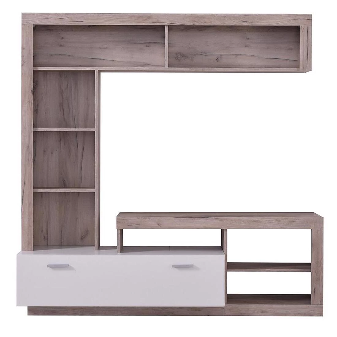 Glen regal 170,5x41,5x170,5 cm beli/sivi hrast