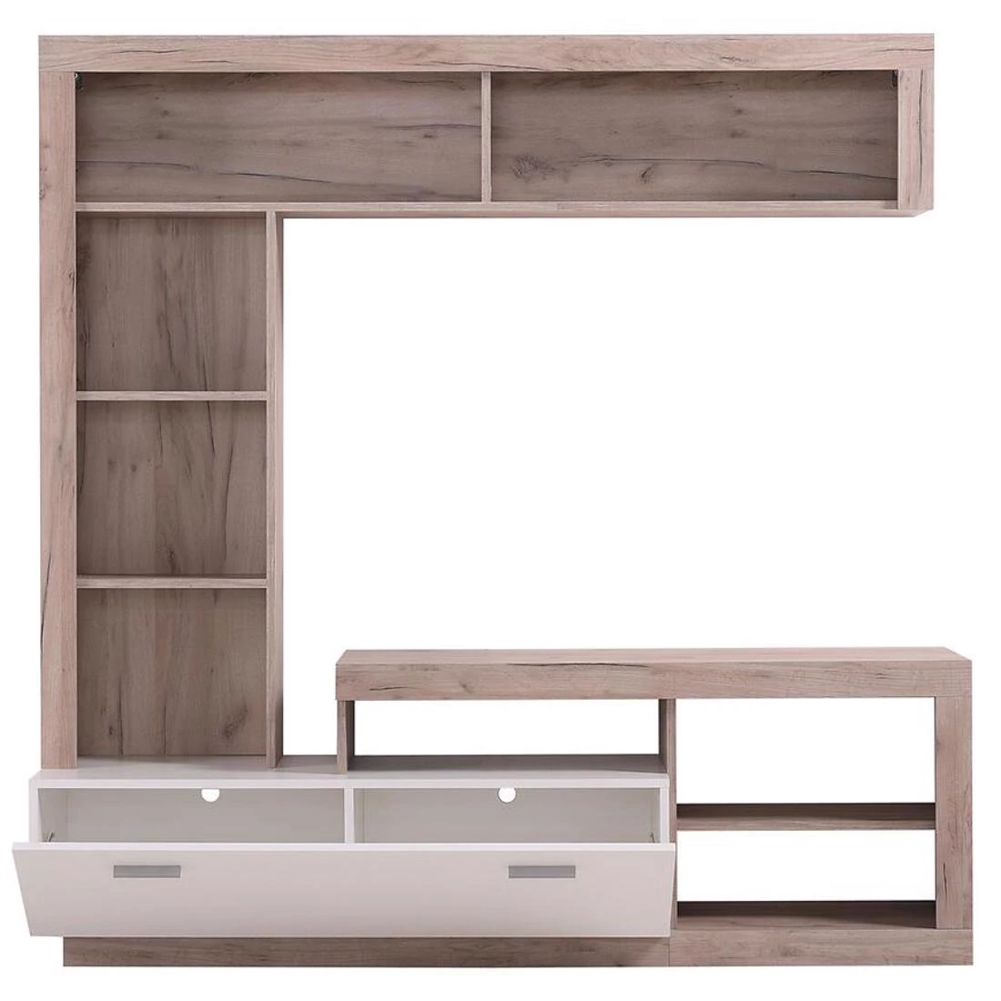 Glen regal 170,5x41,5x170,5 cm beli/sivi hrast