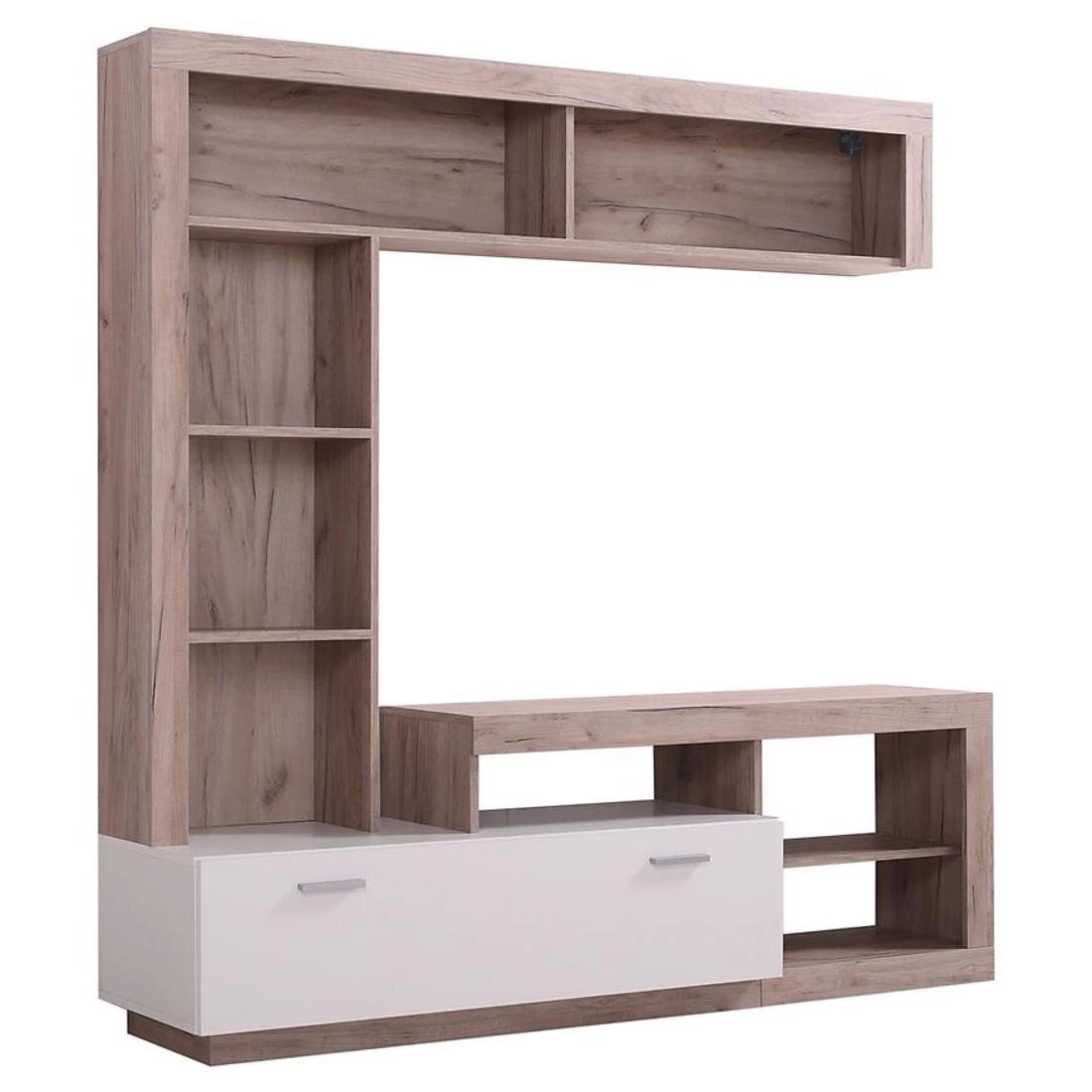 Glen regal 170,5x41,5x170,5 cm beli/sivi hrast