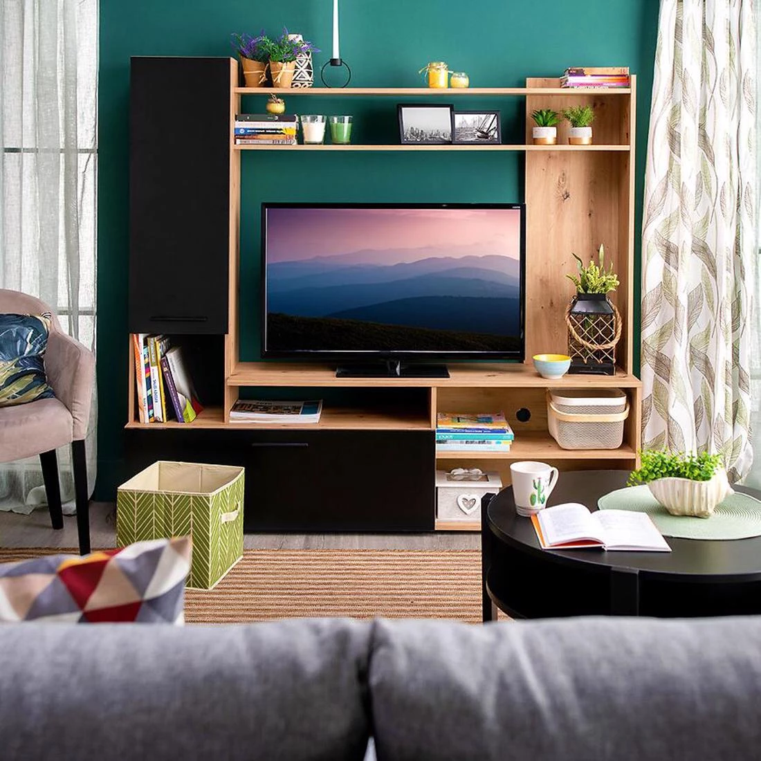 Braga regal 168,5x35x157 cm artisan/crna