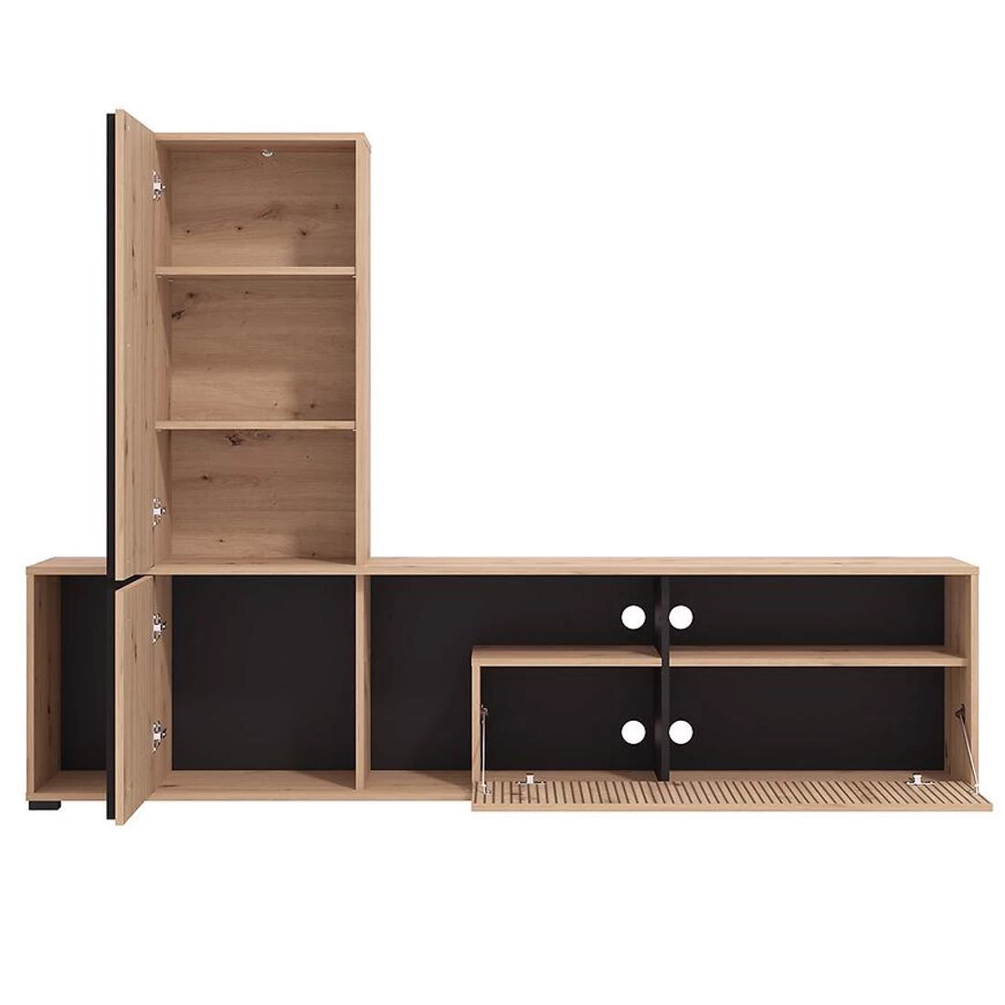 Chania regal 195,5x33x139,5 cm artisan/crna
