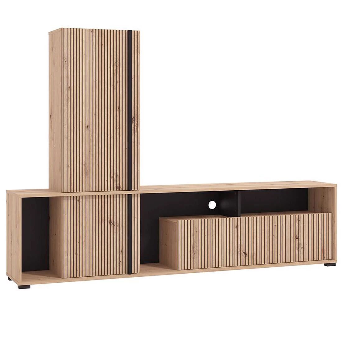 Chania regal 195,5x33x139,5 cm artisan/crna