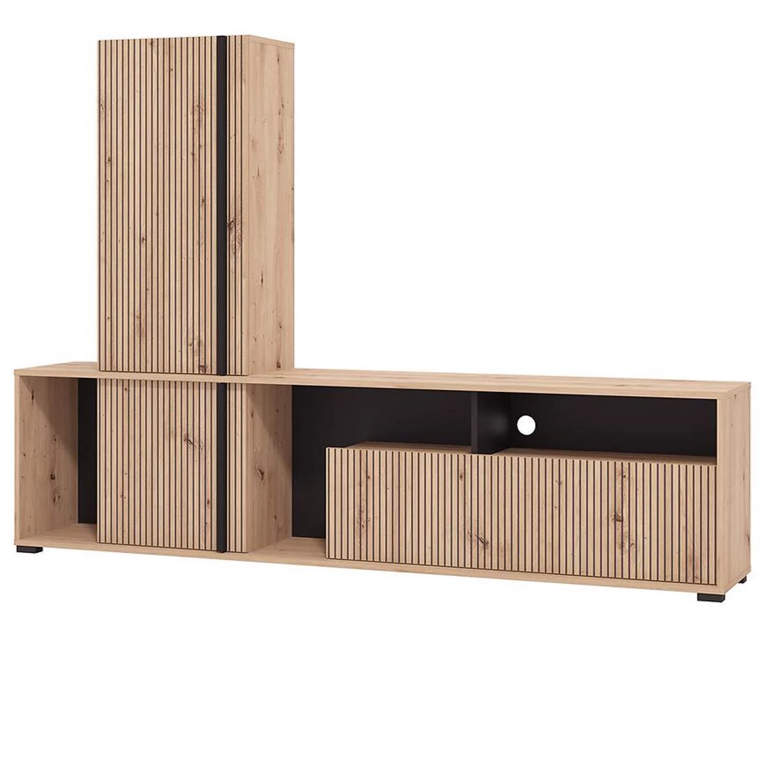 Chania regal 195,5x33x139,5 cm artisan/crna