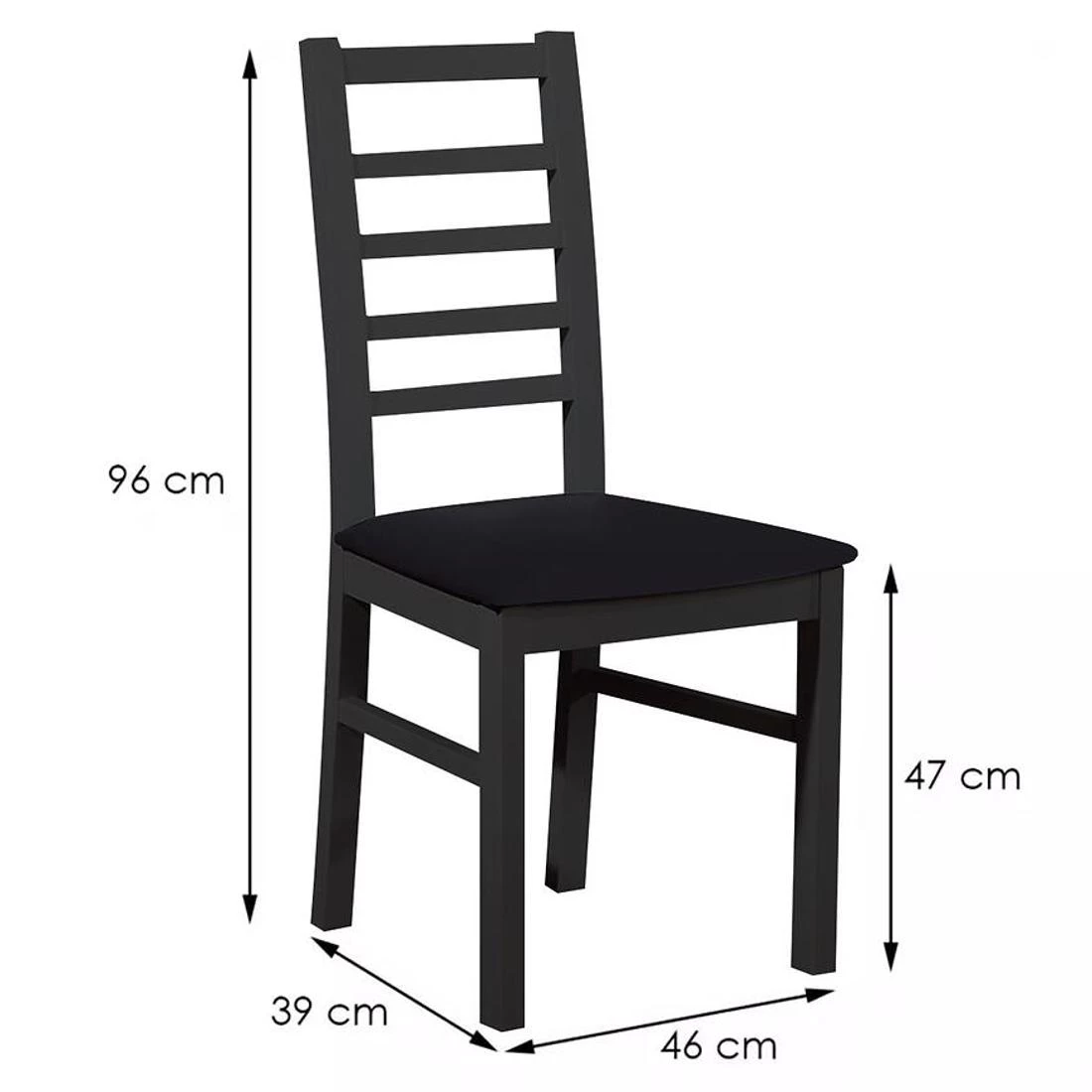 W131 stolica 46x39x47/96 cm crna tkanina primo